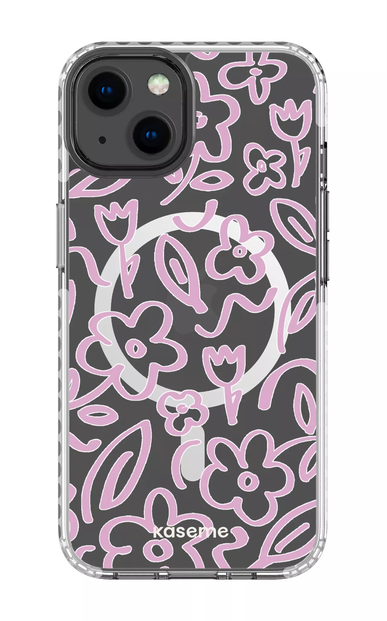 iPhone 13 Clear Case Magsafe - White Brooklyn pink Clear Case -