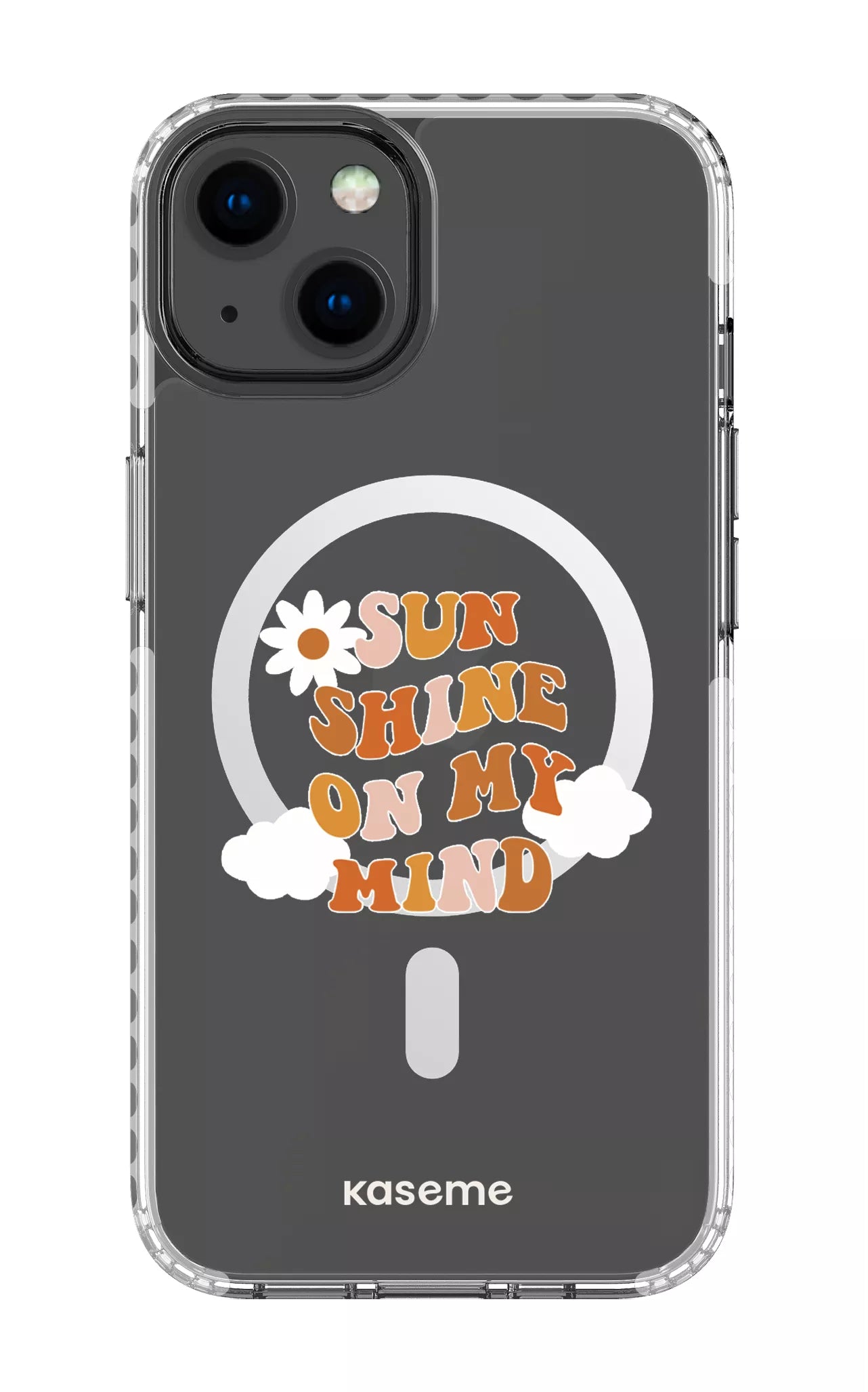 iPhone 13 Clear Case Magsafe - White Cheerful Clear Case -