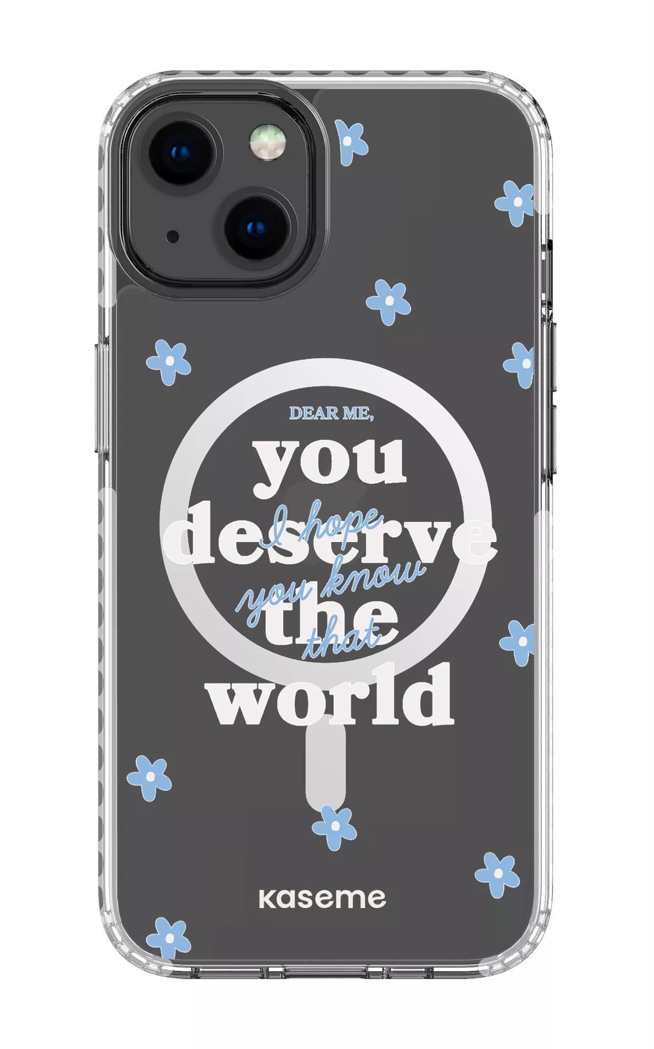 iPhone 13 Clear Case Magsafe - White Dear Me Clear Case -