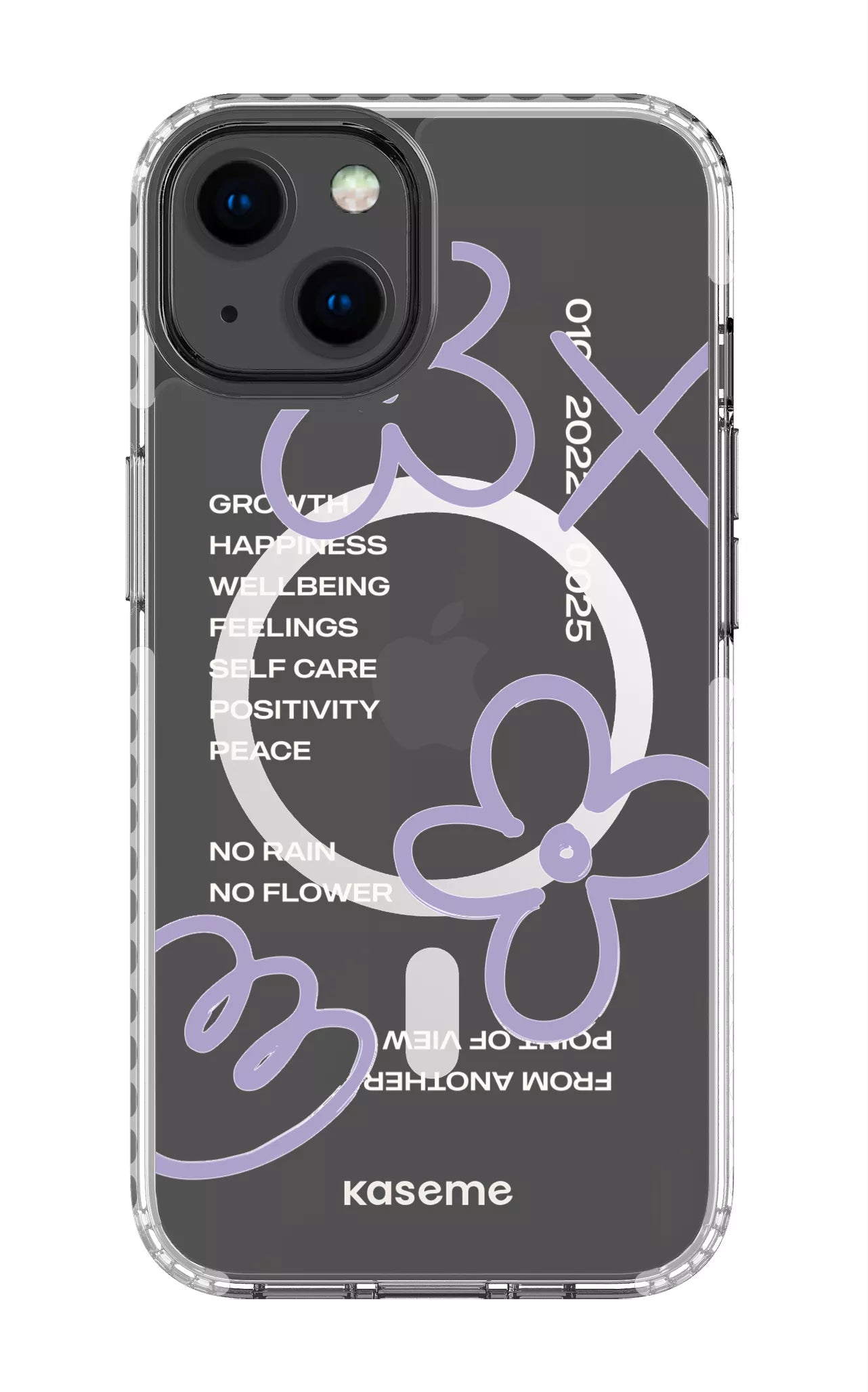 iPhone 13 Clear Case Magsafe - White Feelings purple Clear Case -