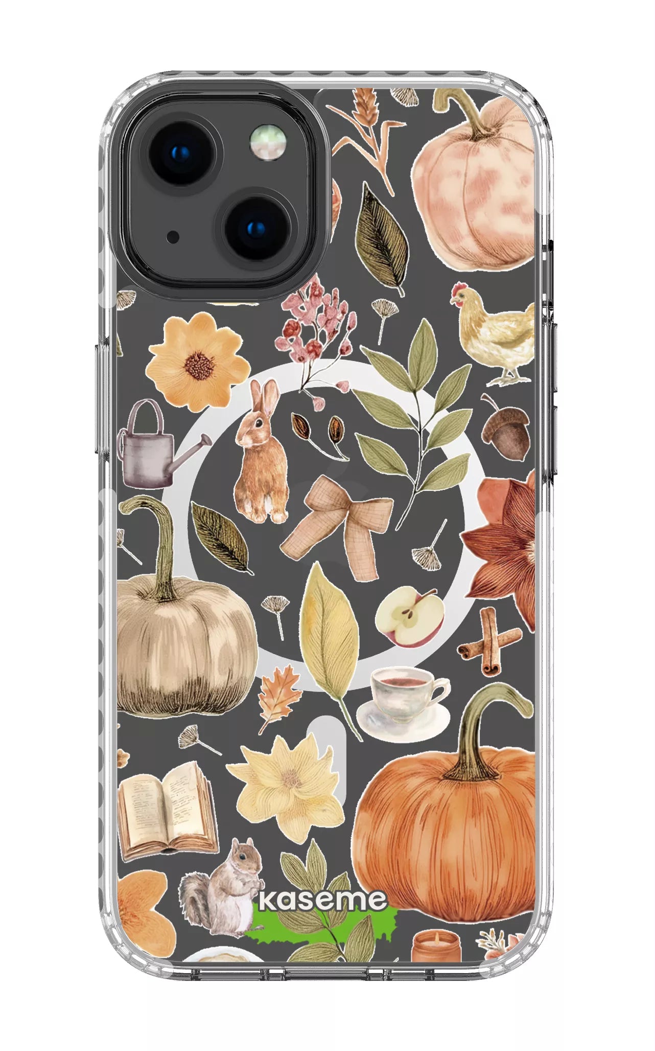 iPhone 13 Clear Case Magsafe - White Harvest Hues Clear Case -