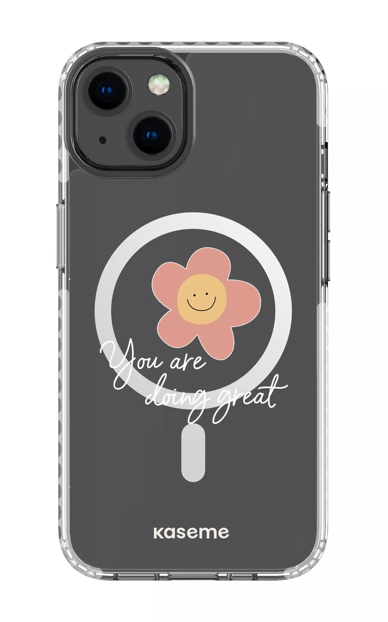 iPhone 13 Clear Case Magsafe - White Keep going Clear Case -