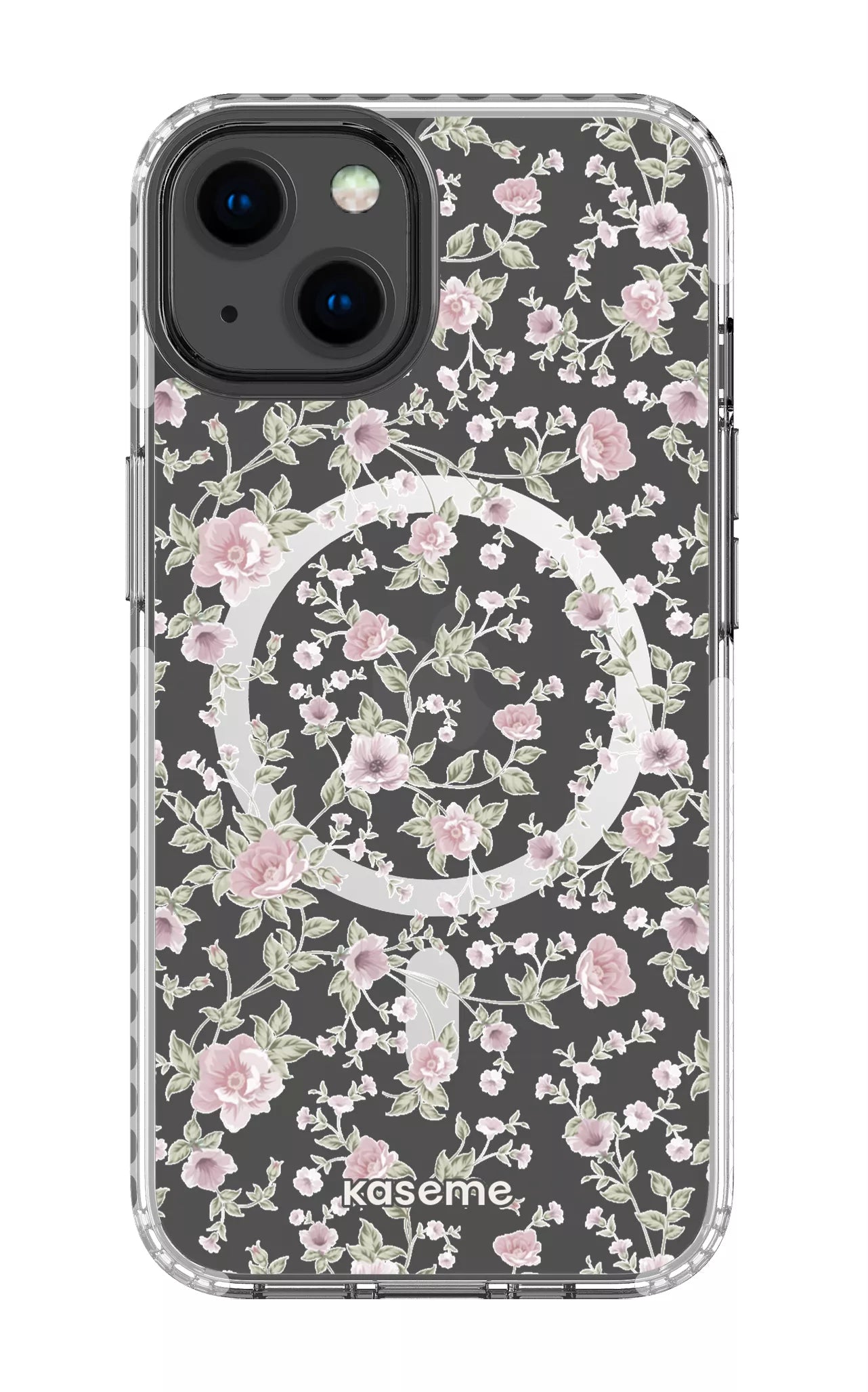 iPhone 13 Clear Case Magsafe - White La Vie en Rose Clear Case -