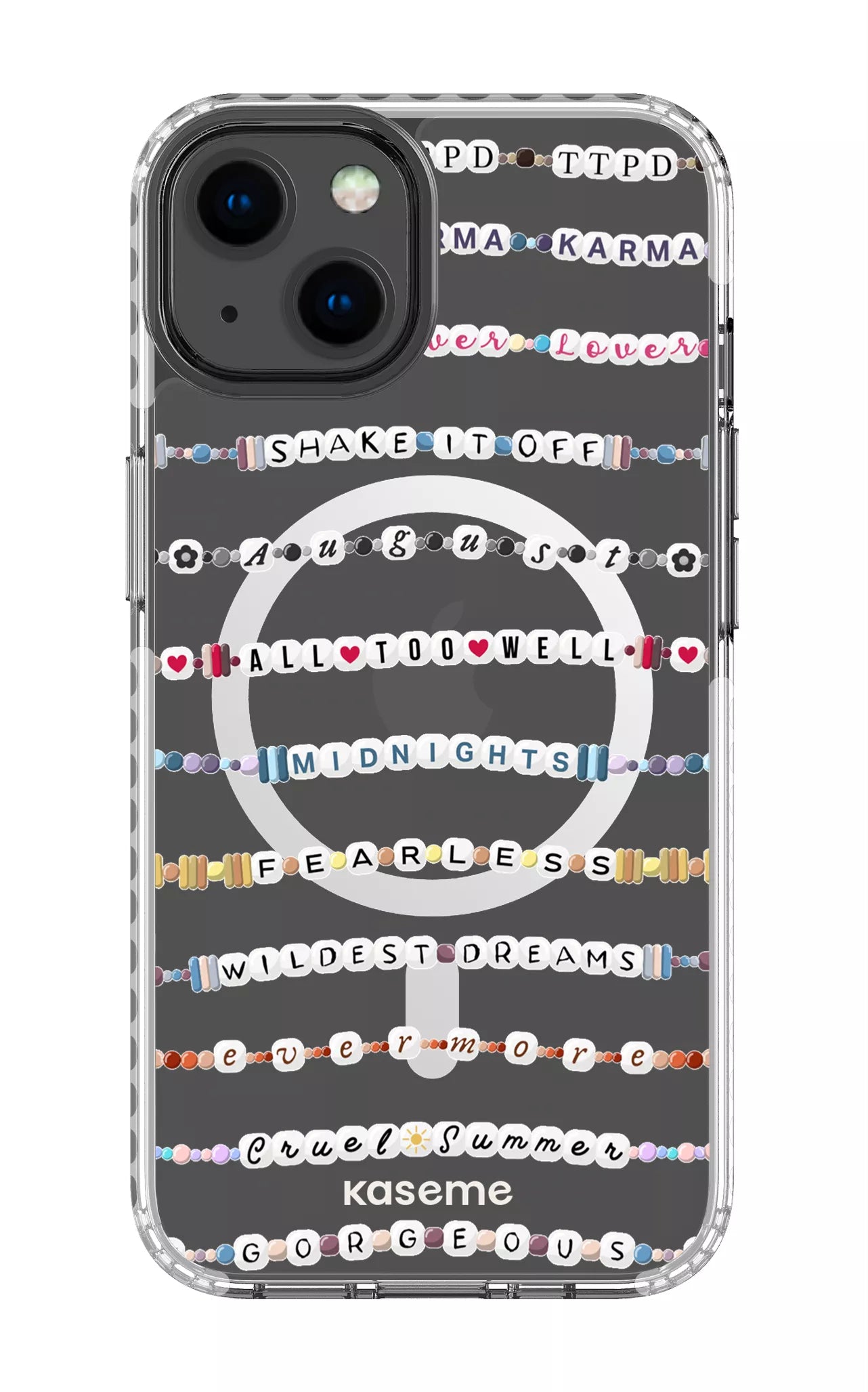 iPhone 13 Clear Case Magsafe - White Love Story Clear Case -