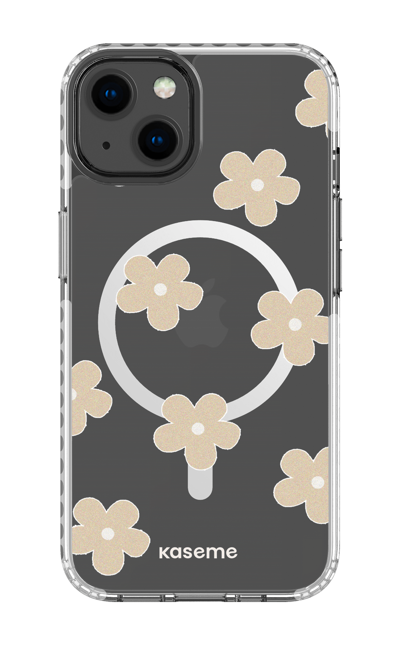 iPhone 13 Clear Case Magsafe - White Woodstock Beige Clear Case -