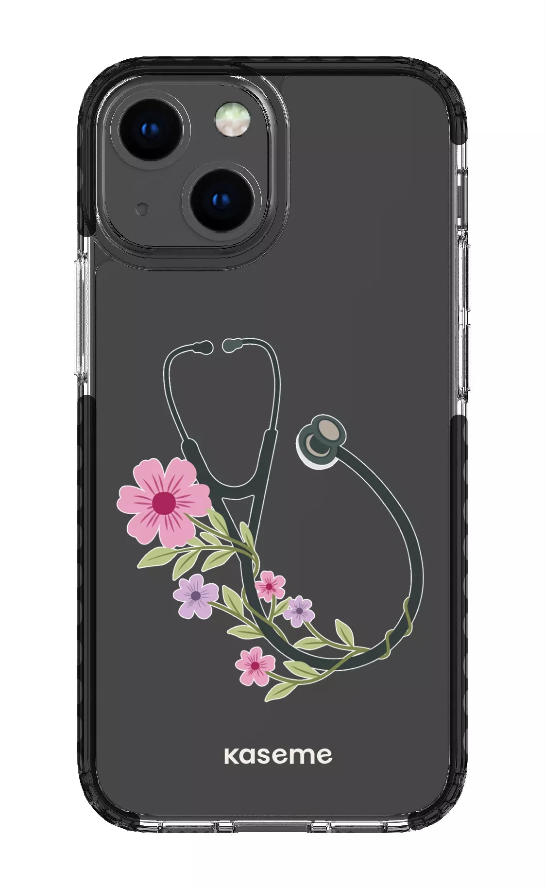 iPhone 13 Mini Clear Case - Black Blossom Beat Clear Case -