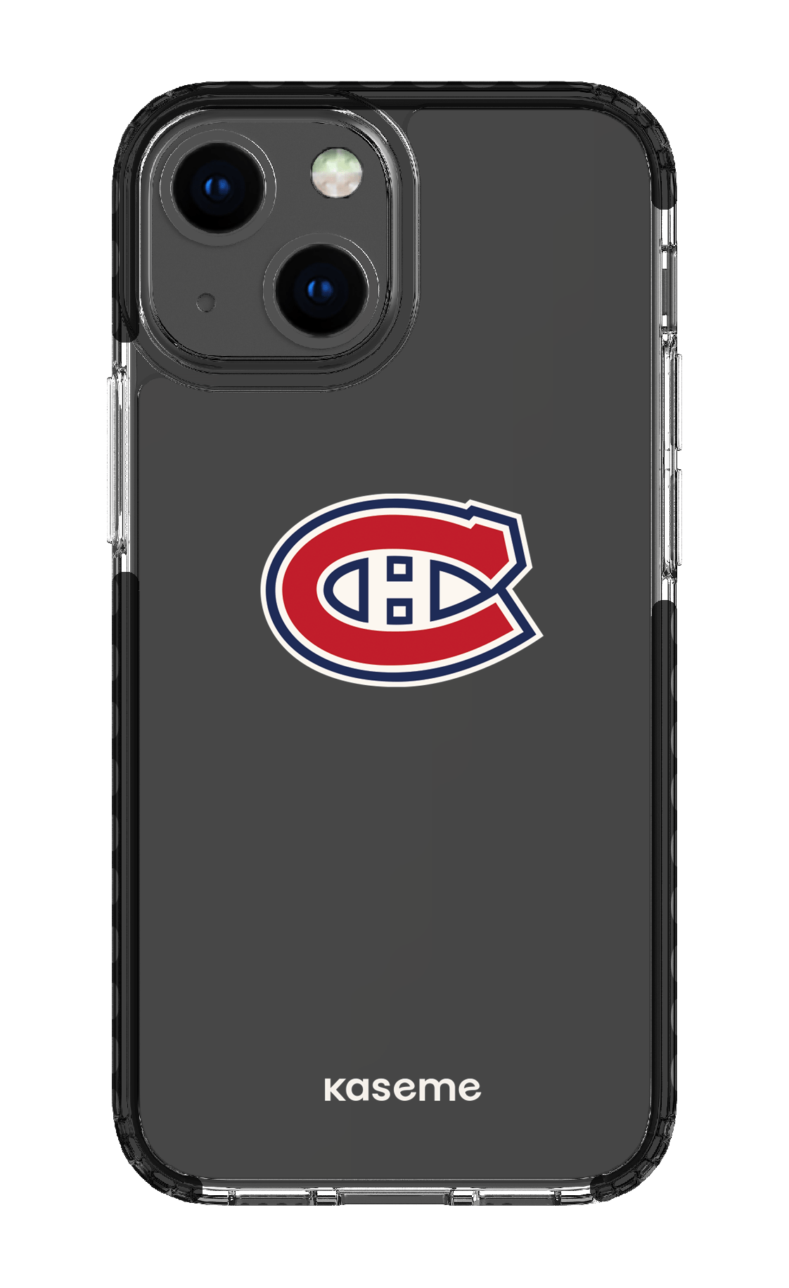 iPhone 13 Mini Clear Case - Black Canadiens Logo Clear -