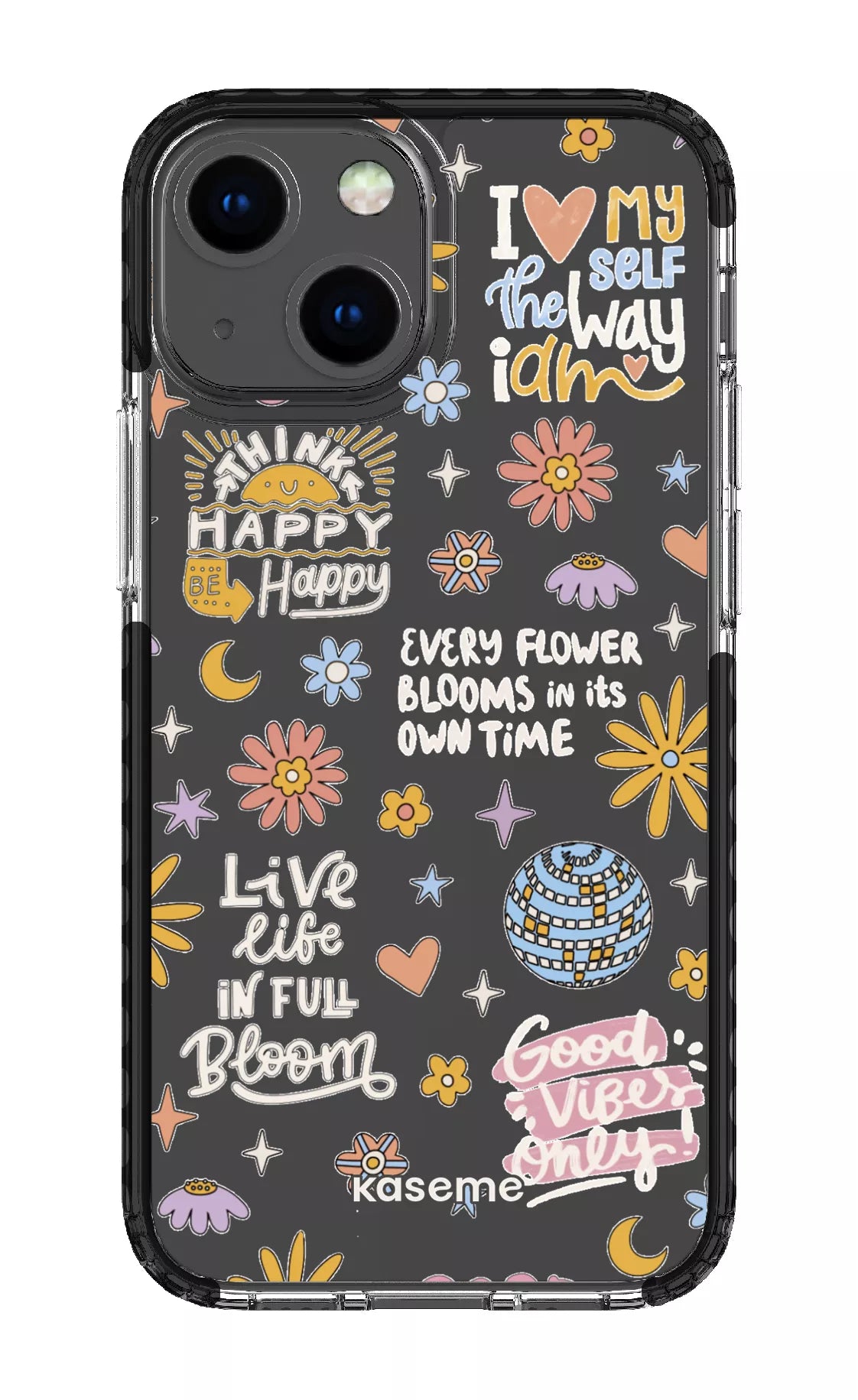 iPhone 13 Mini Clear Case - Black Candid Clear Case -