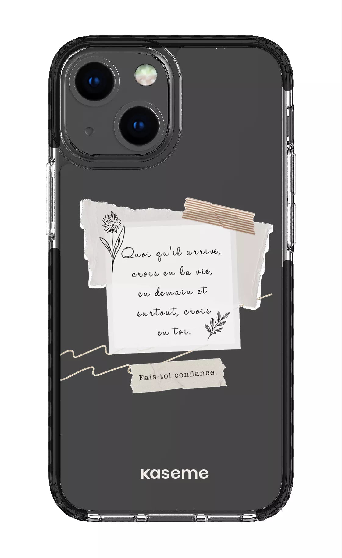 iPhone 13 Mini Clear Case - Black Foi Clear Case -