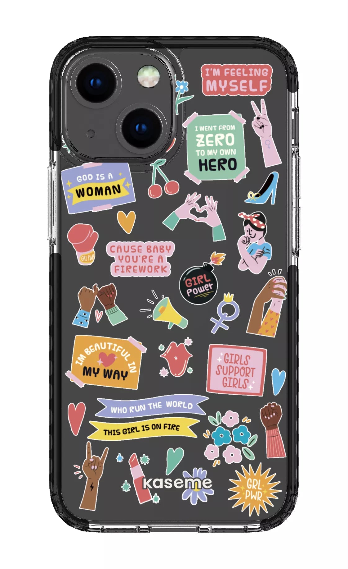 iPhone 13 Mini Clear Case - Black Girl Boss Clear Case -