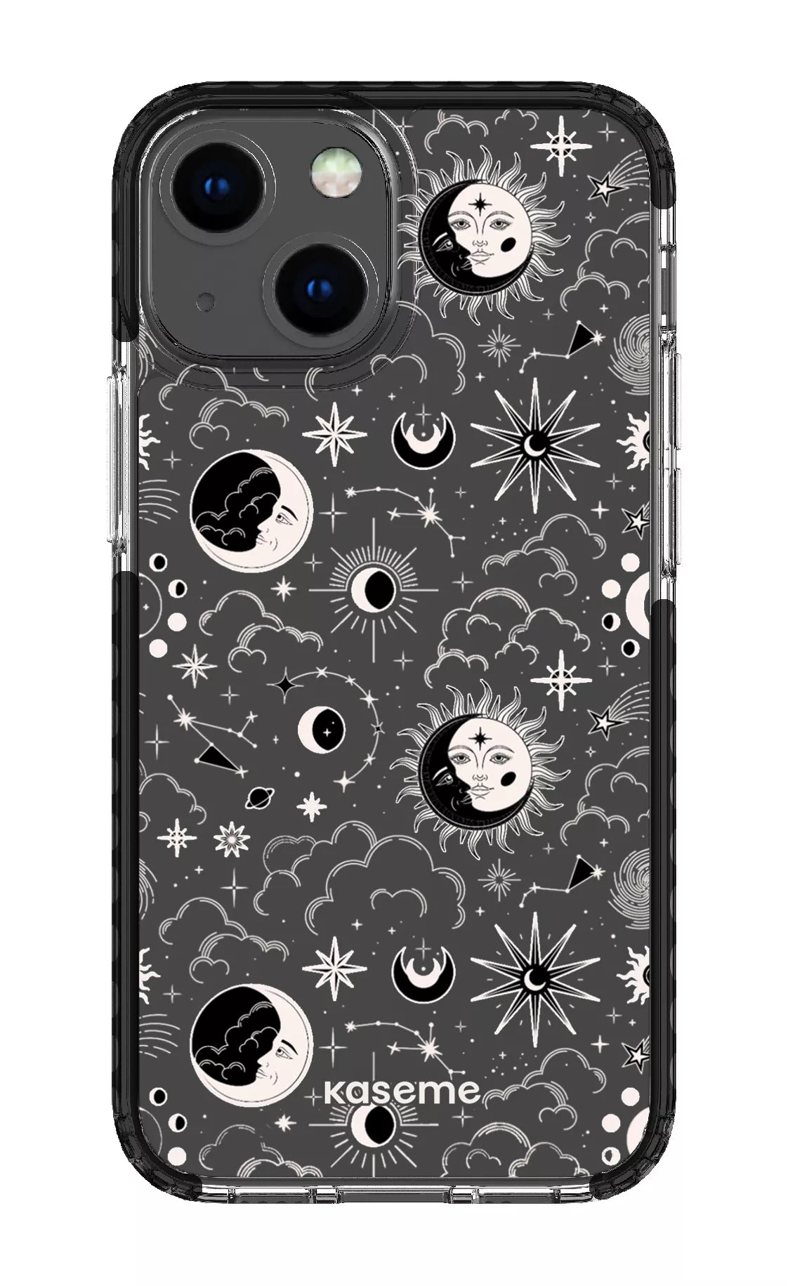 iPhone 13 Mini Clear Case - Black Milky Way White Clear Case -