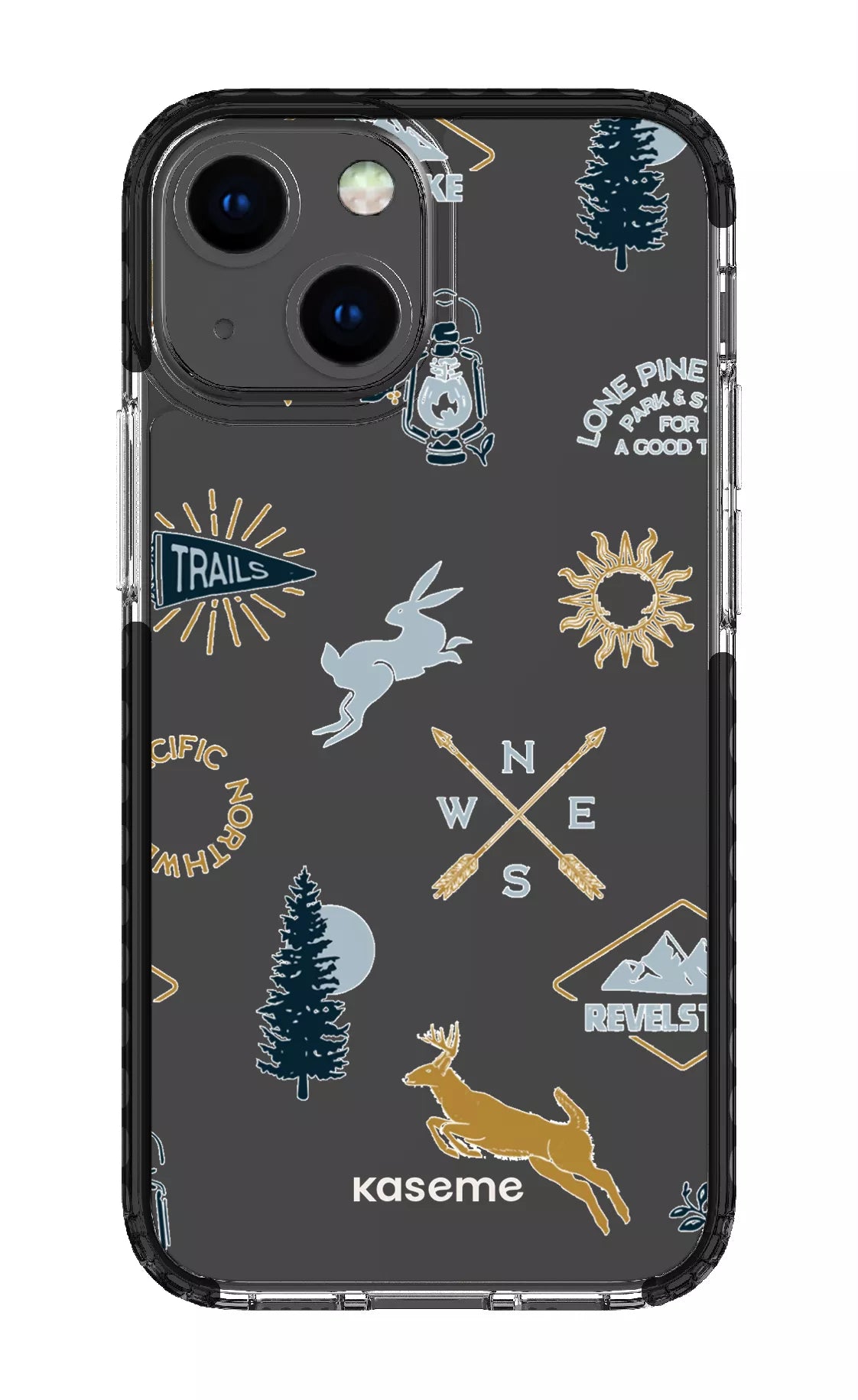 iPhone 13 Mini Clear Case - Black Revelstoke white Clear Case -