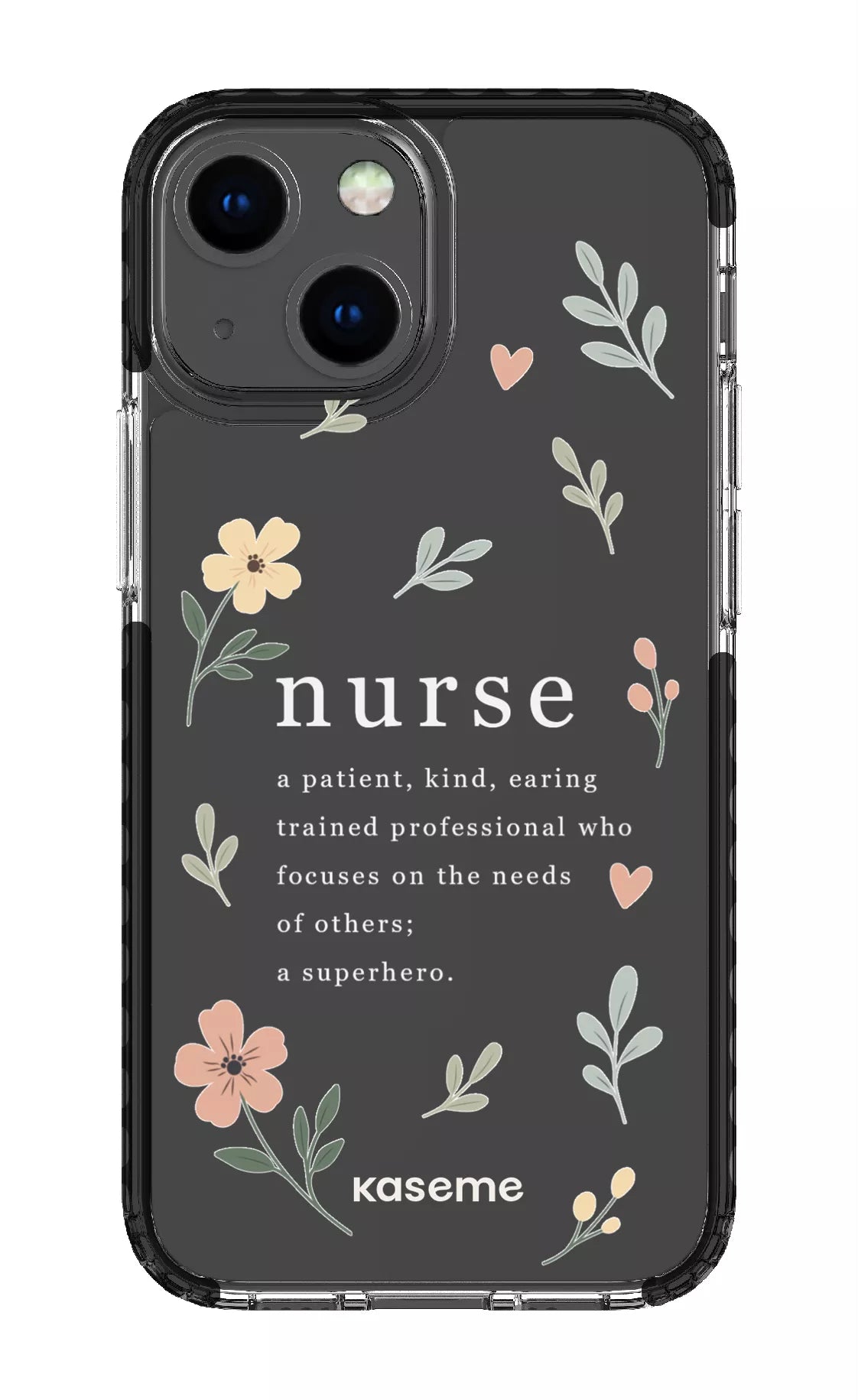 iPhone 13 Mini Clear Case - Black With Heart Clear Case -