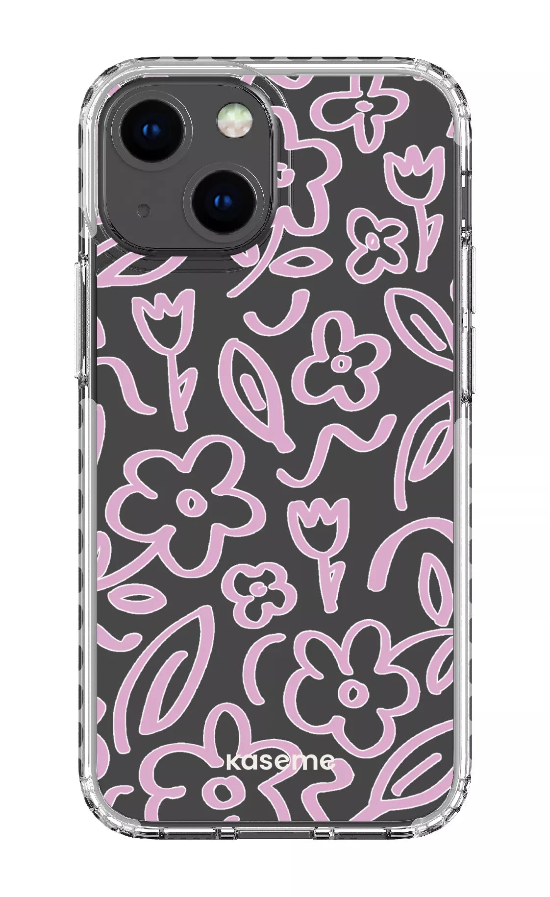 iPhone 13 Mini Clear Case - White Brooklyn pink Clear Case -