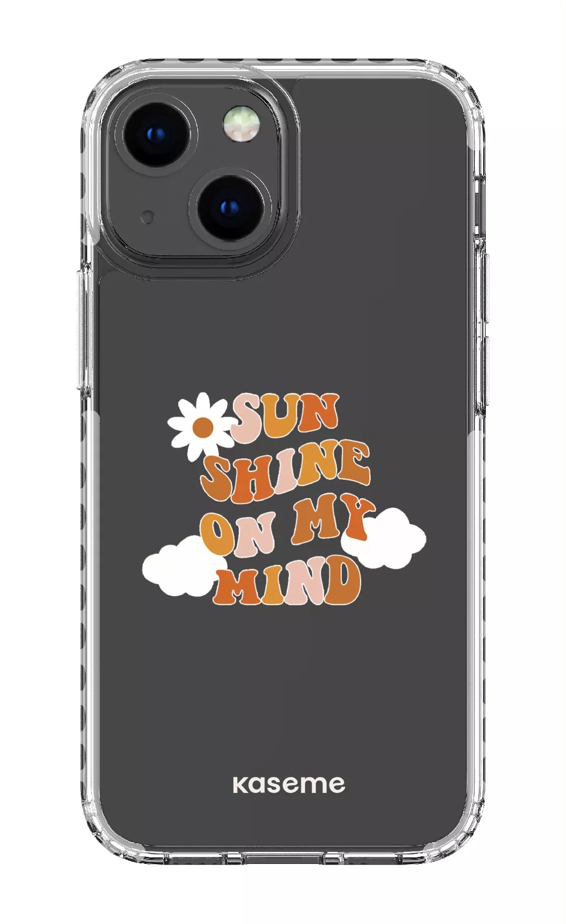 iPhone 13 Mini Clear Case - White Cheerful Clear Case -