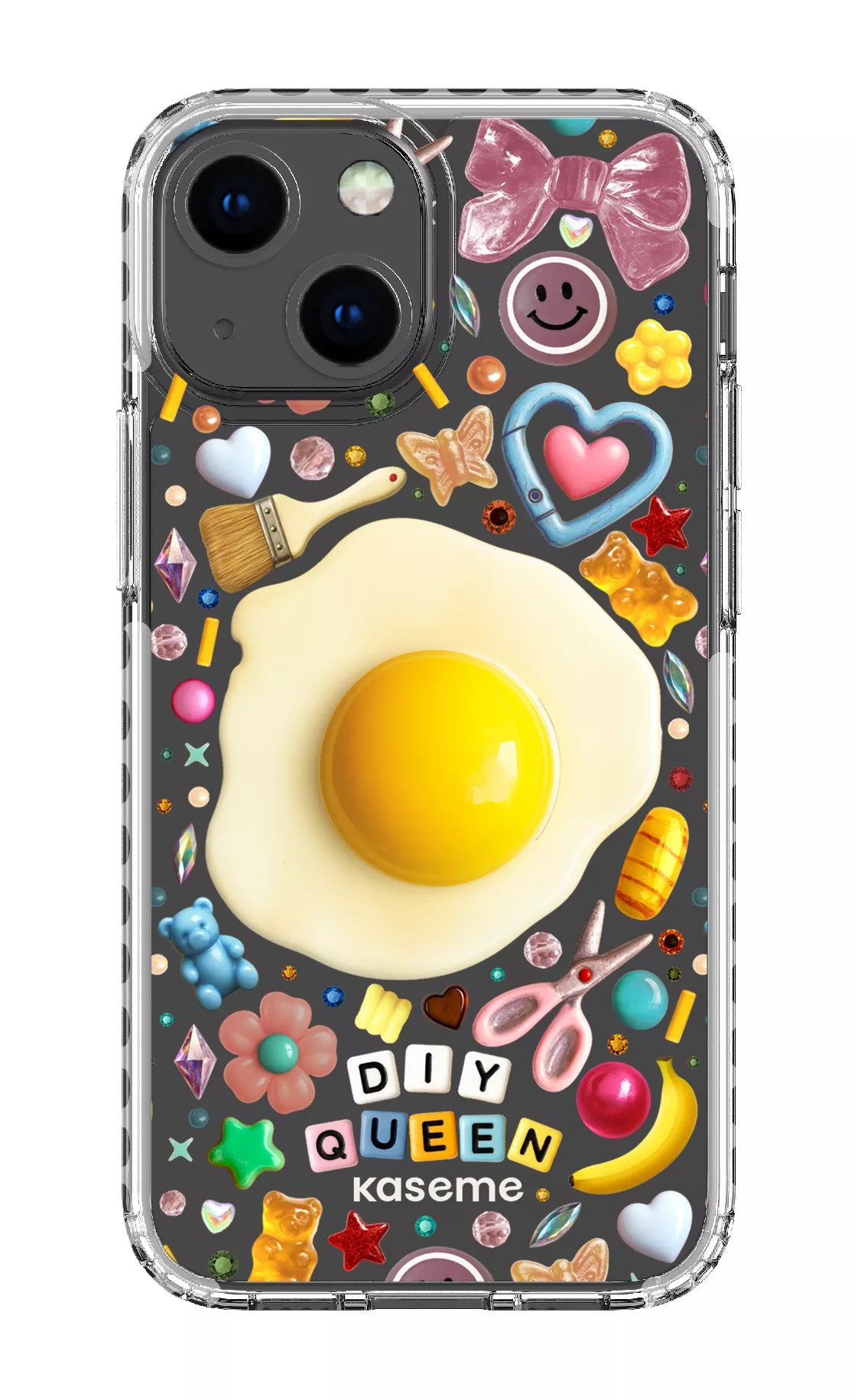 iPhone 13 Mini Clear Case - White DIY Queen Clear Case by Marianne Plaisance -