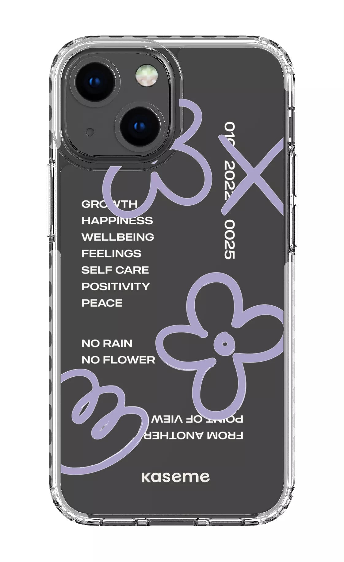 iPhone 13 Mini Clear Case - White Feelings purple Clear Case -