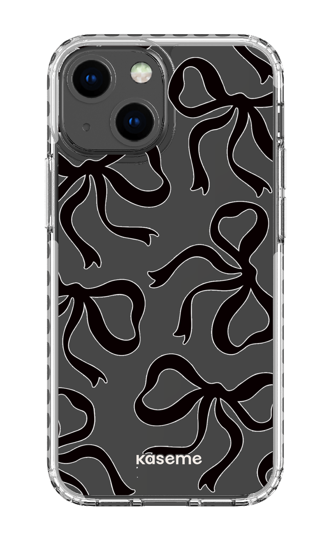 iPhone 13 Mini Clear Case - White Lace Black Clear Case -