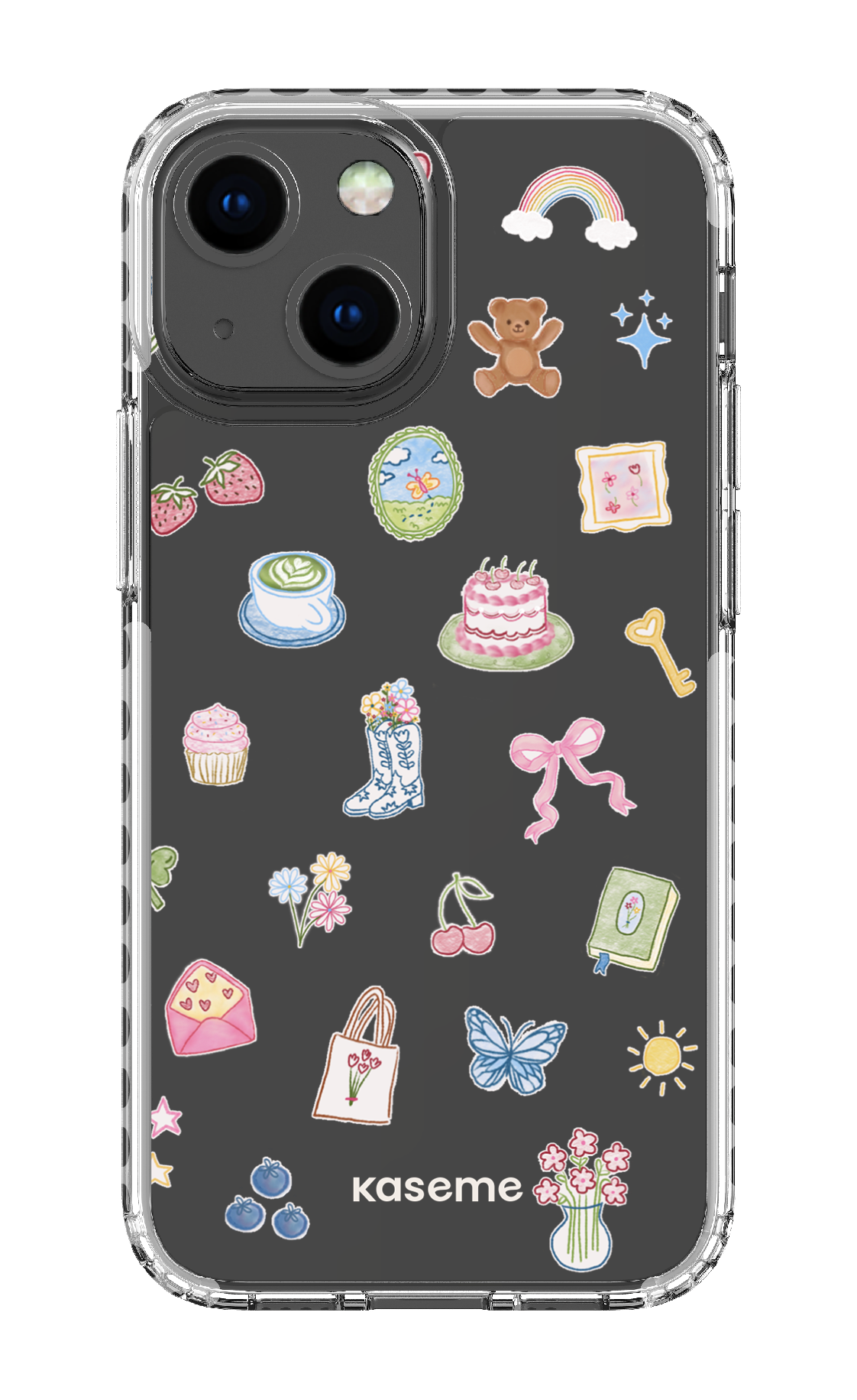 iPhone 13 Mini Clear Case - White Poetry Clear Case -