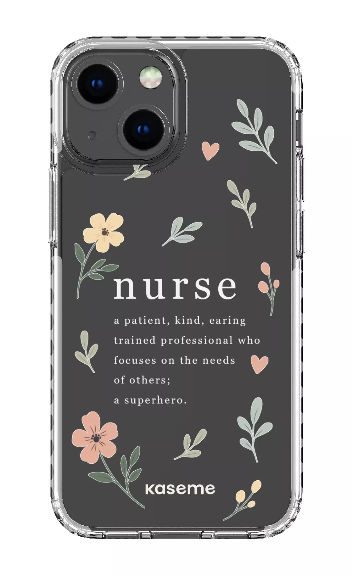 iPhone 13 Mini Clear Case - White With Heart Clear Case -