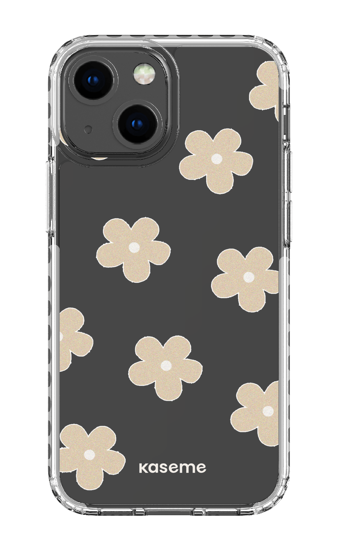 iPhone 13 Mini Clear Case - White Woodstock Beige Clear Case -