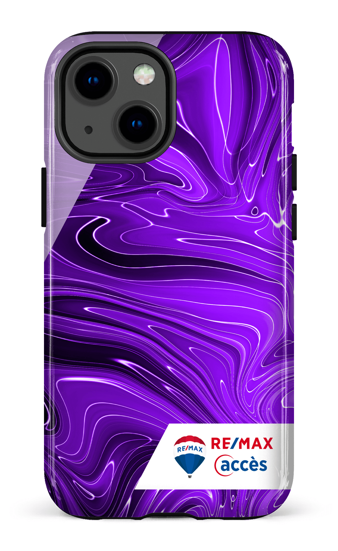 iPhone 13 Mini Tough Peinture marbrée sombre violette -