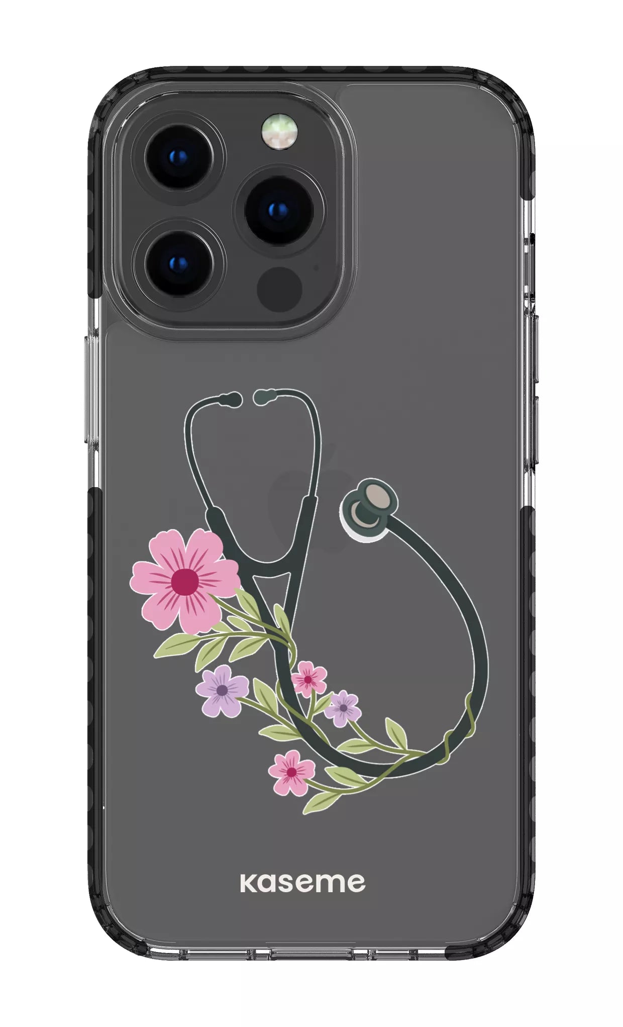 iPhone 13 Pro Clear Case - Black Blossom Beat Clear Case -