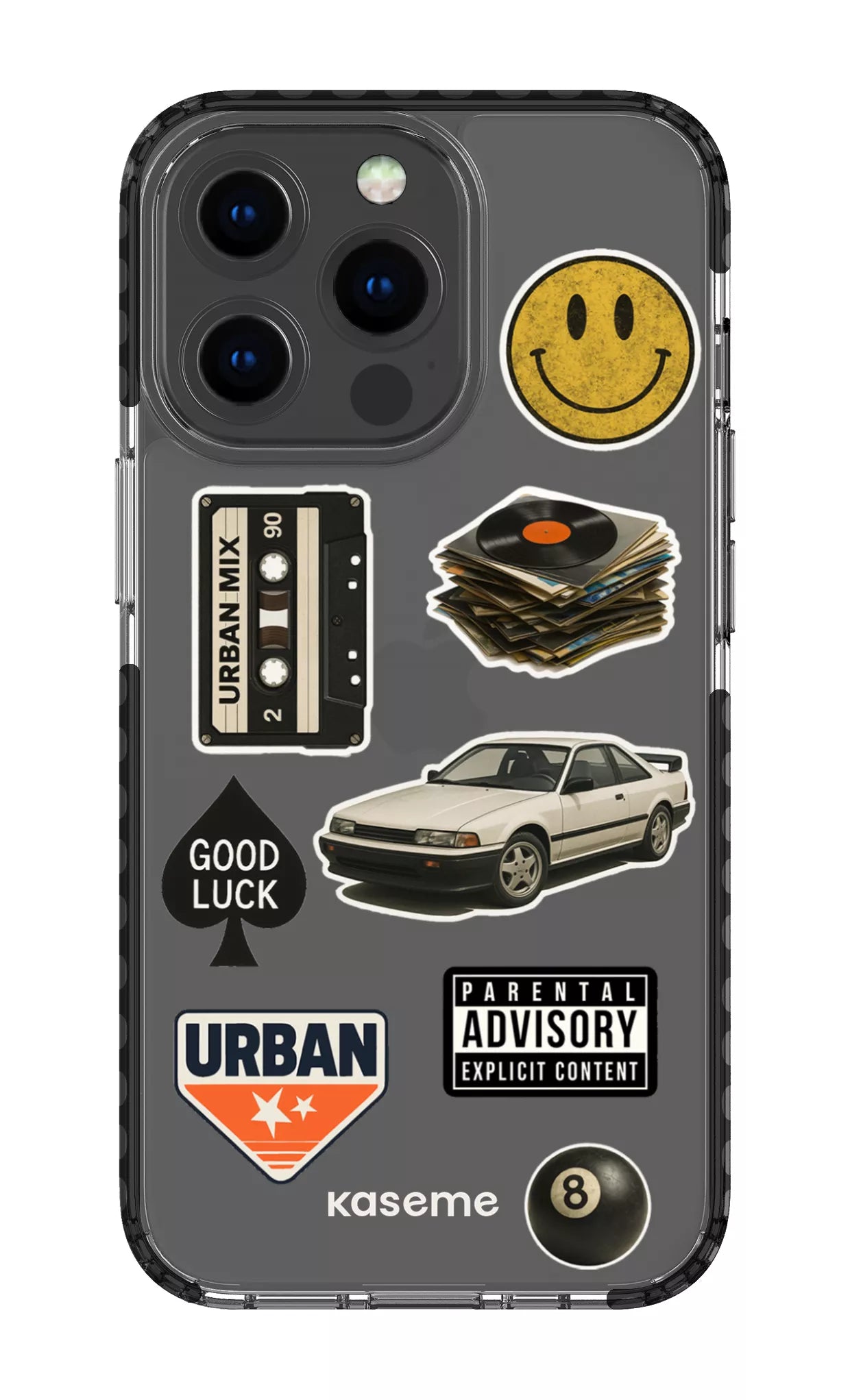 iPhone 13 Pro Clear Case - Black Downtown Clear Case -