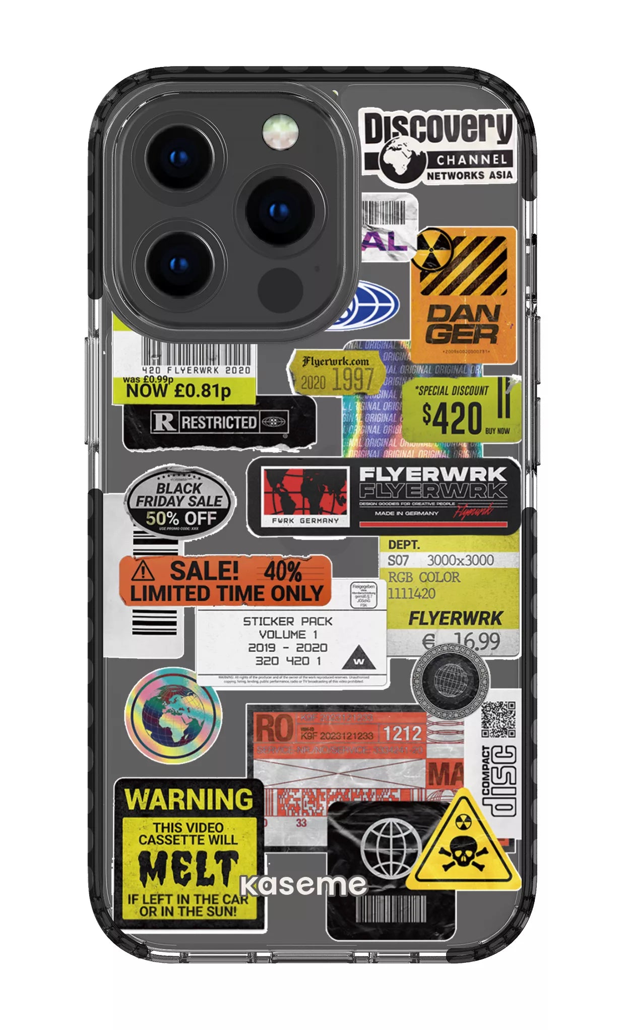 iPhone 13 Pro Clear Case - Black Melt Clear Case -