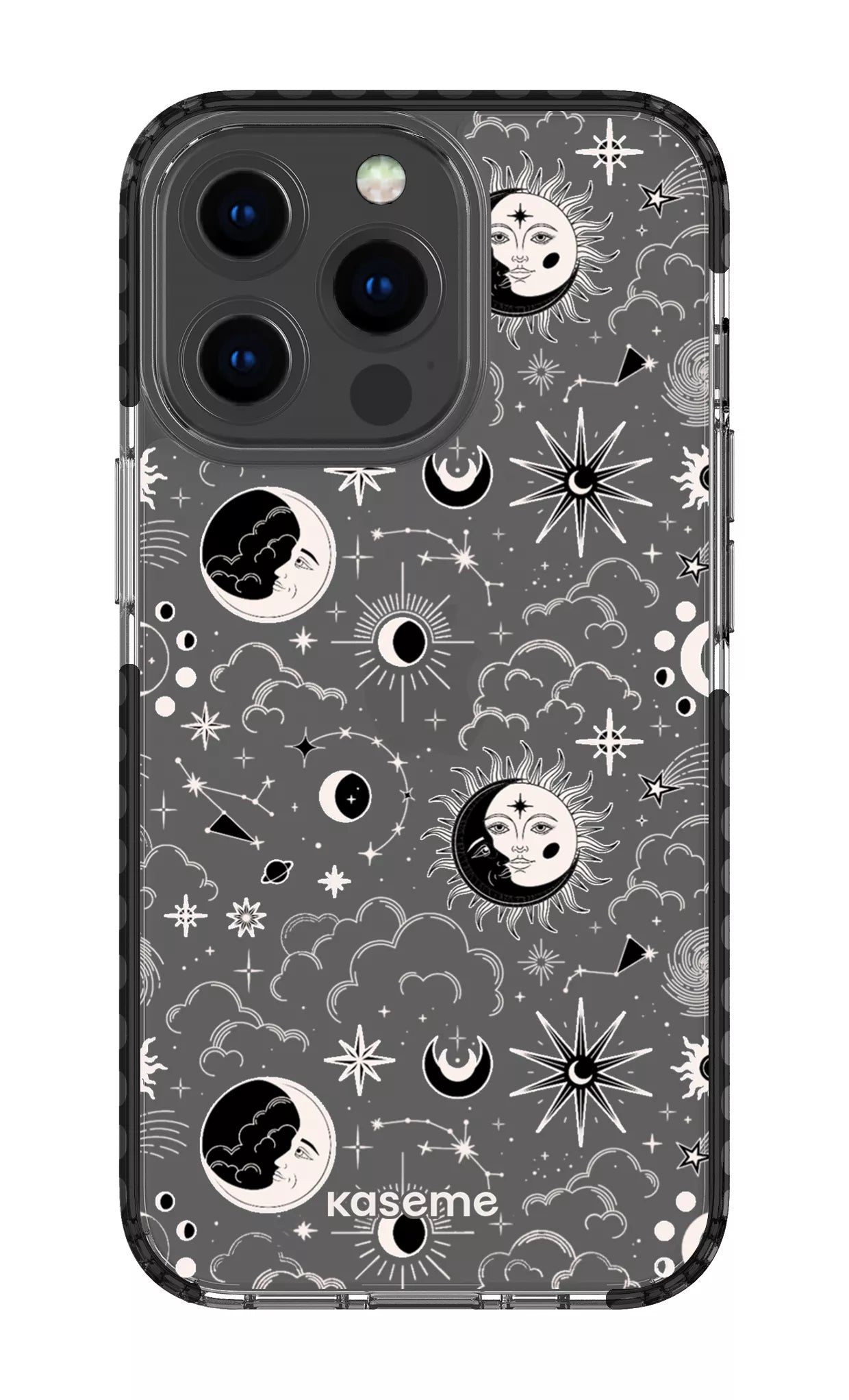 iPhone 13 Pro Clear Case - Black Milky Way White Clear Case -