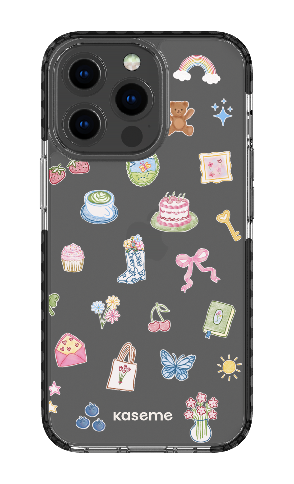 iPhone 13 Pro Clear Case - Black Poetry Clear Case -