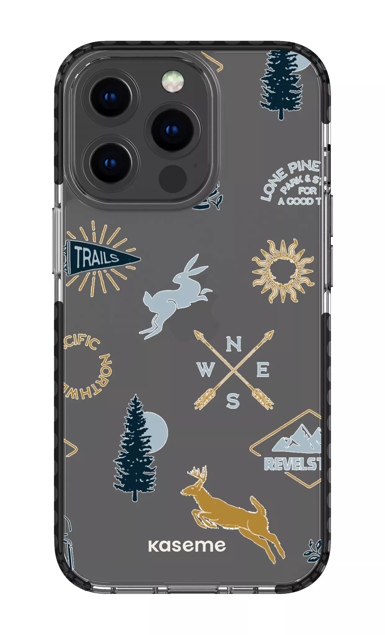 iPhone 13 Pro Clear Case - Black Revelstoke white Clear Case -