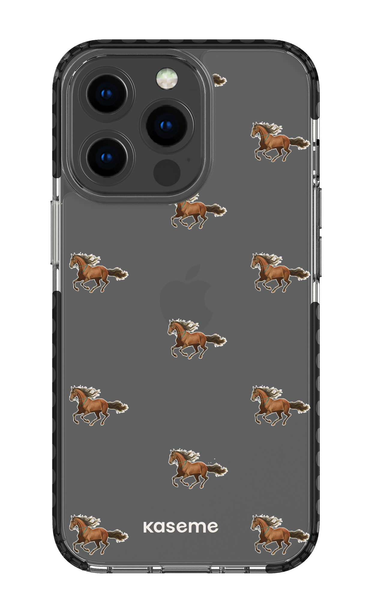 iPhone 13 Pro Clear Case - Black Saddle Clear Case -