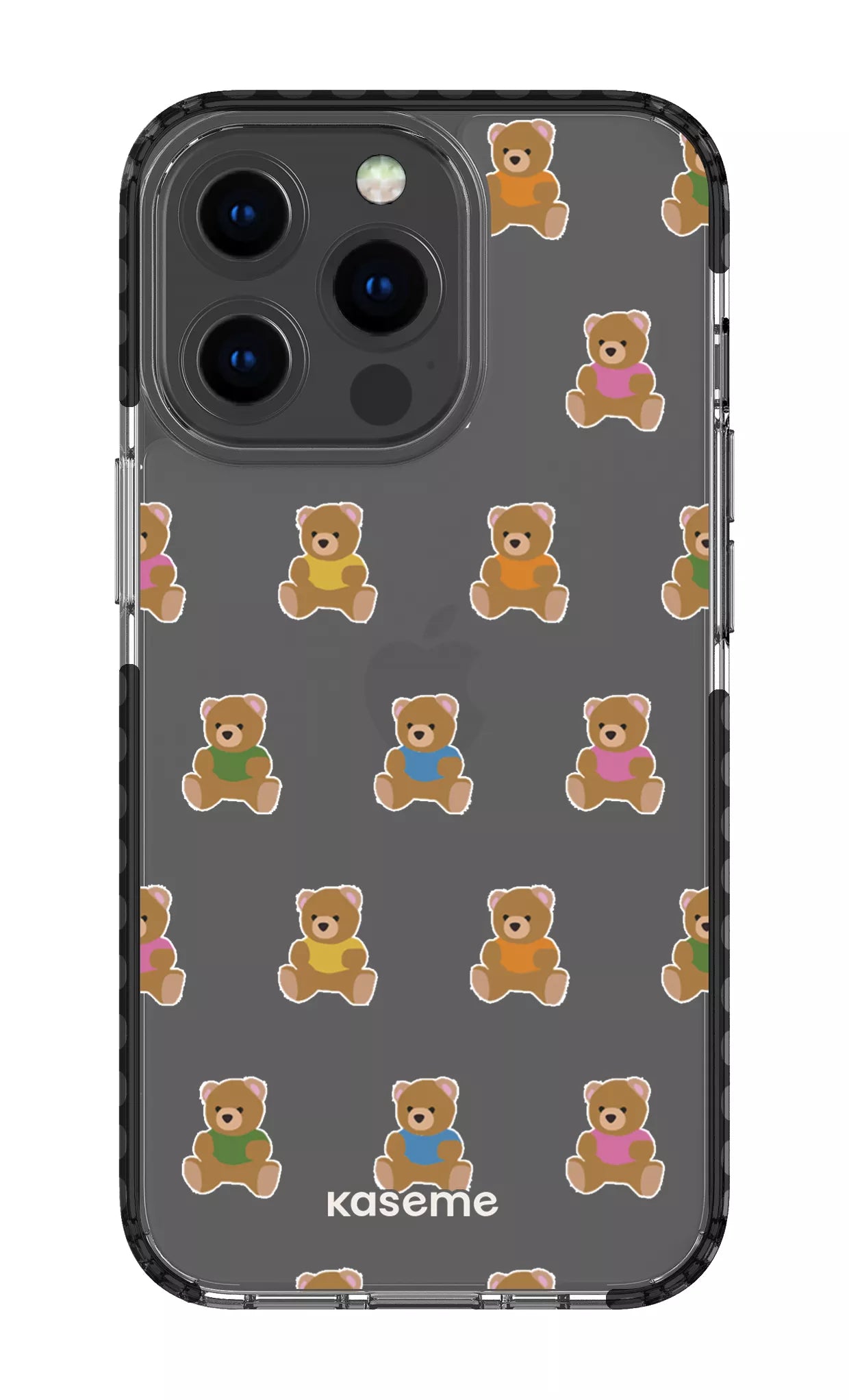iPhone 13 Pro Clear Case - Black Teddy Clear Case -