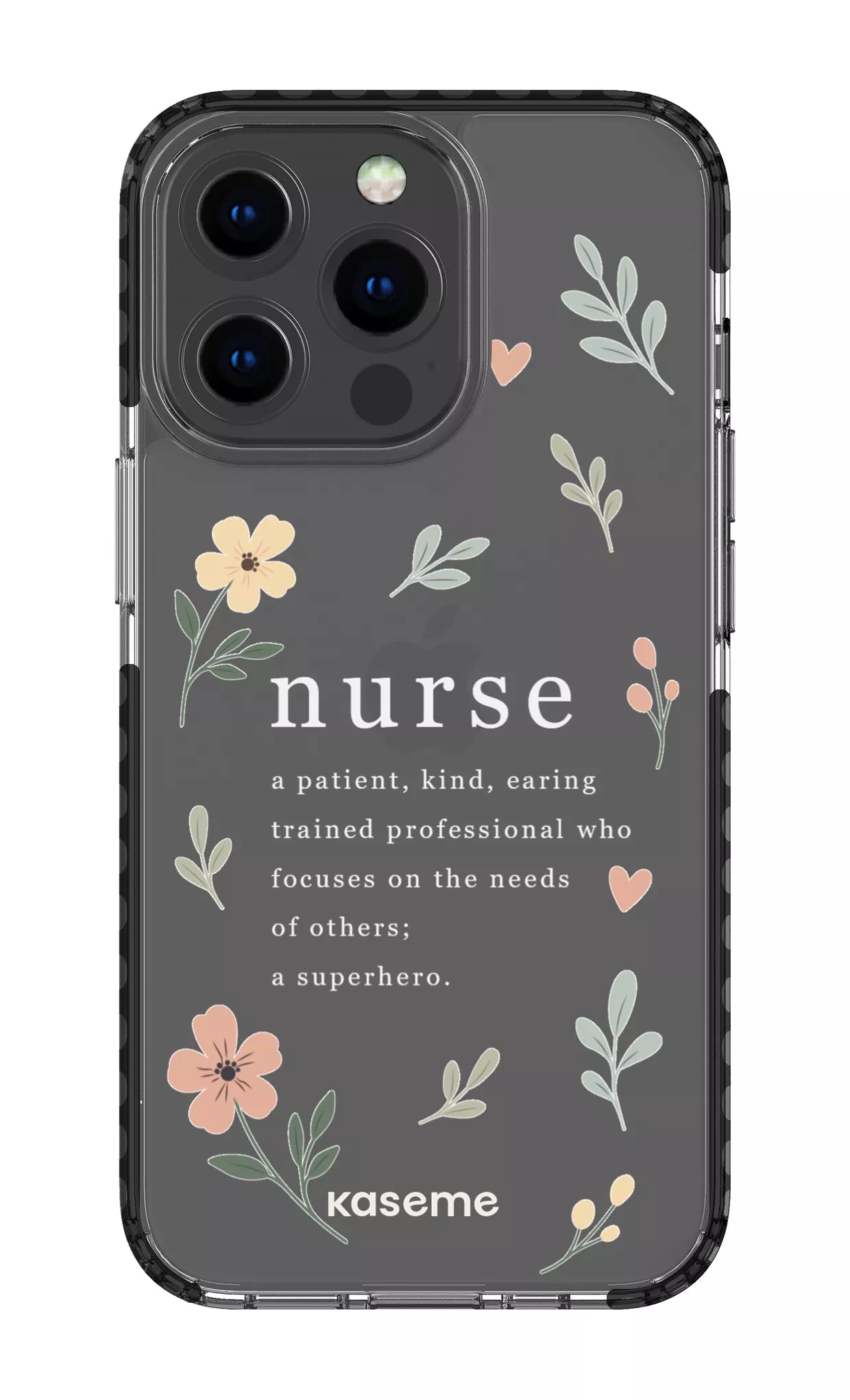 iPhone 13 Pro Clear Case - Black With Heart Clear Case -