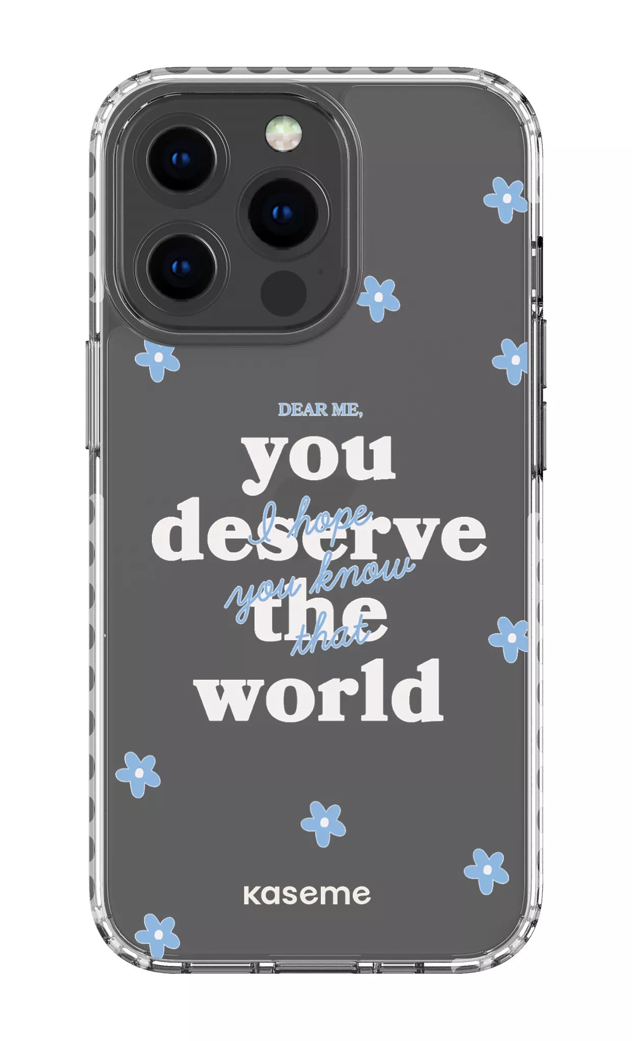 iPhone 13 Pro Clear Case - White Dear Me Clear Case -