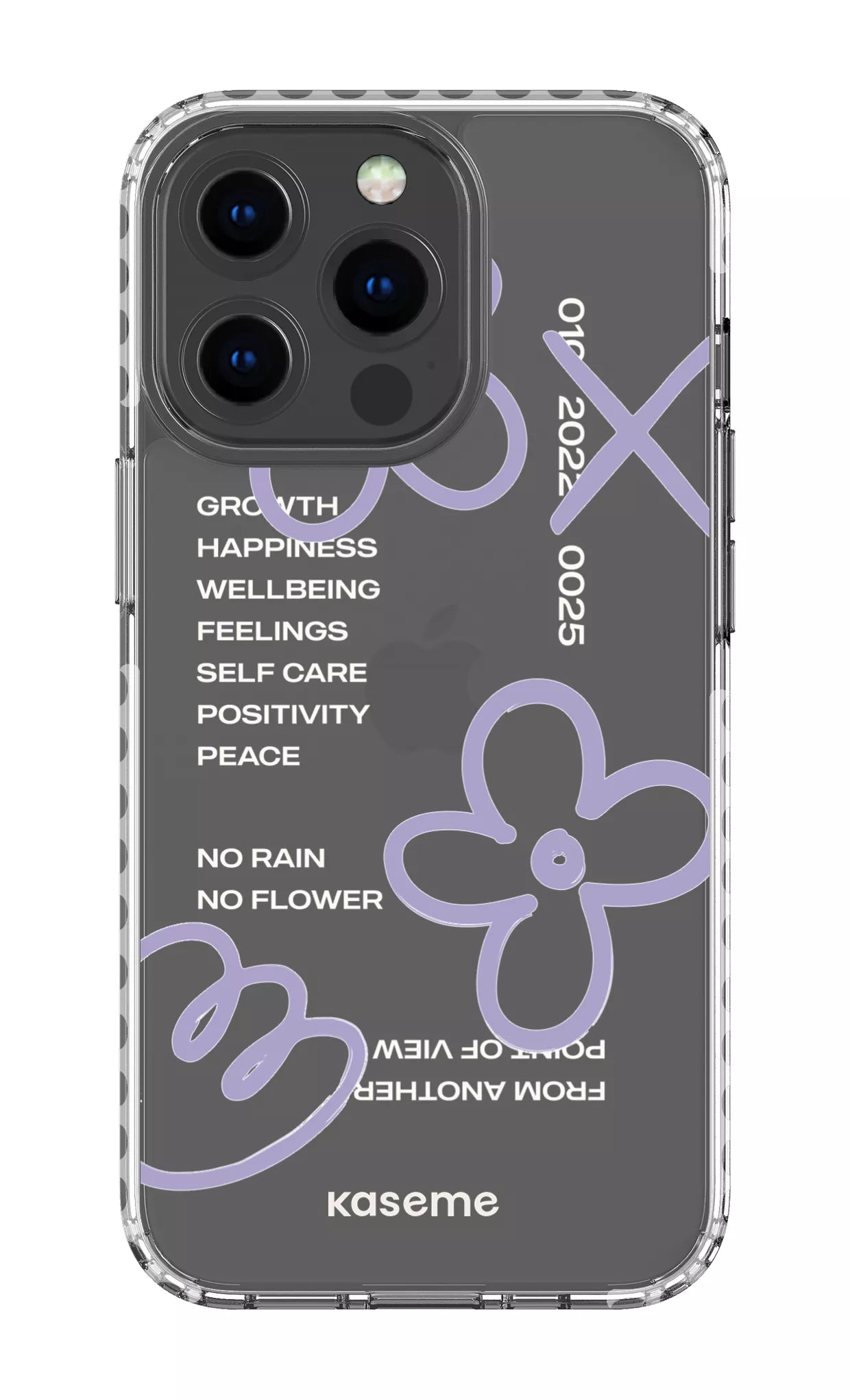 iPhone 13 Pro Clear Case - White Feelings purple Clear Case -