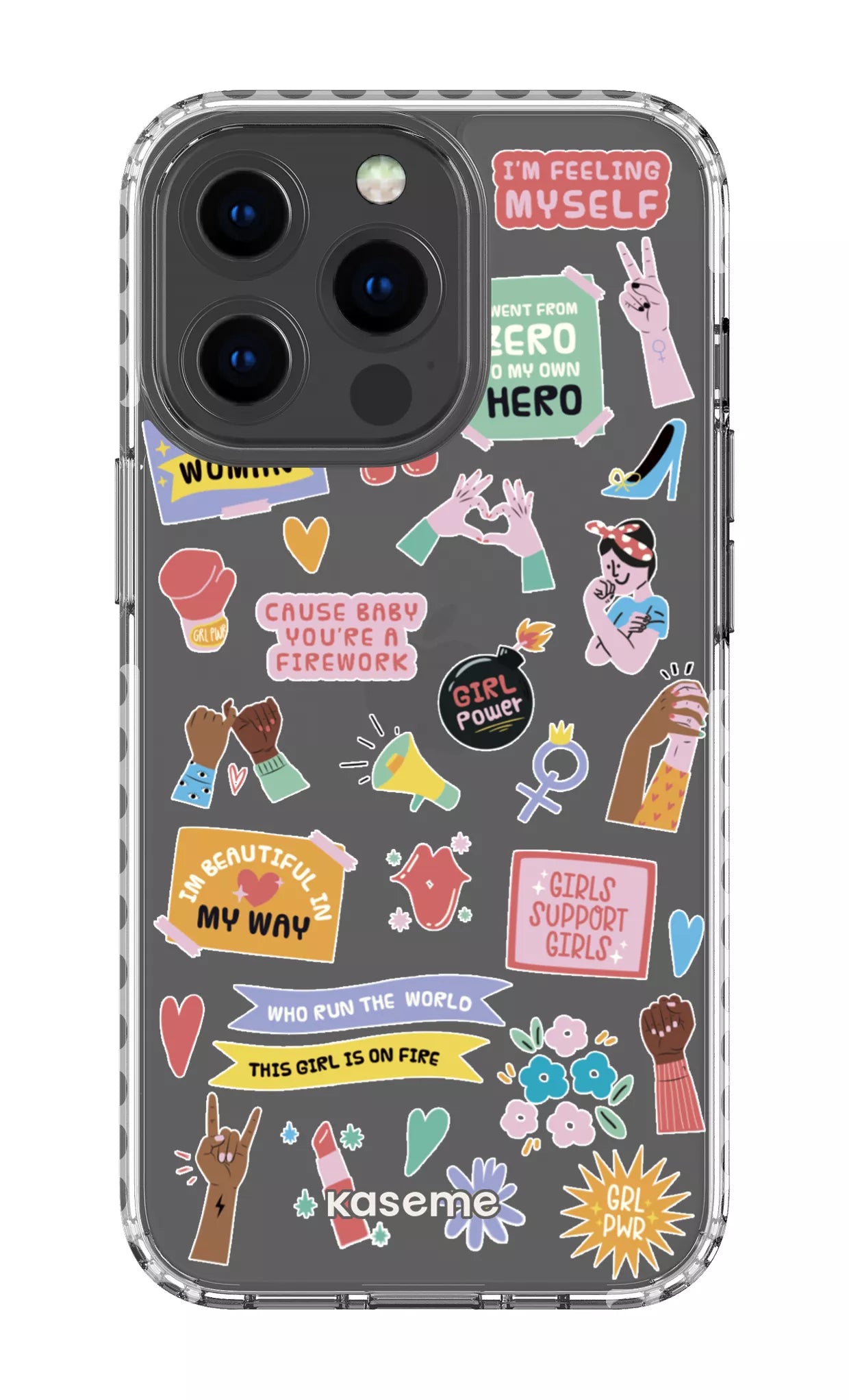 iPhone 13 Pro Clear Case - White Girl Boss Clear Case -