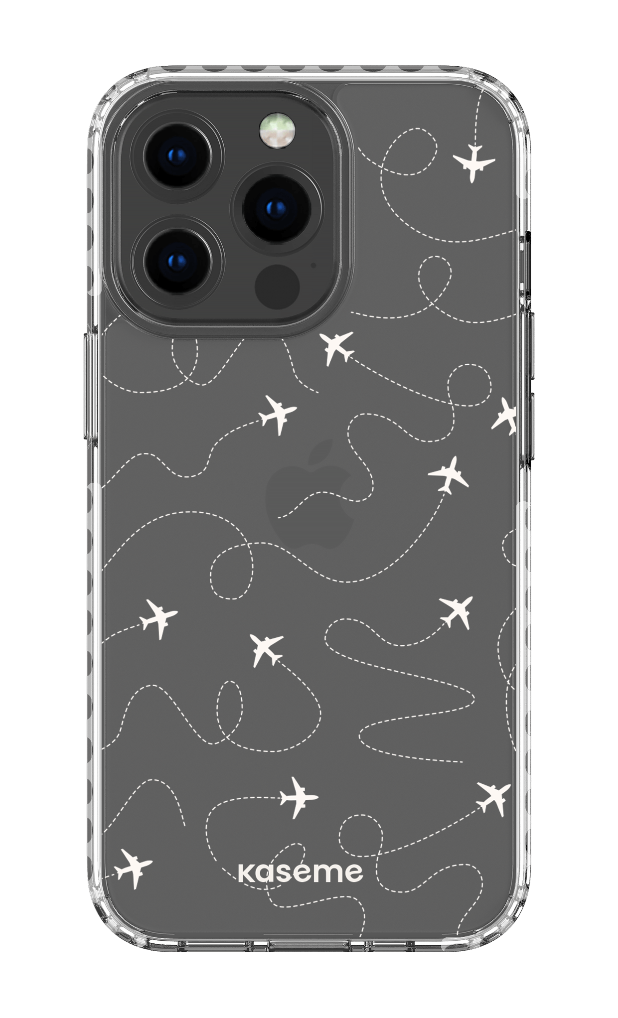 iPhone 13 Pro Clear Case - White Globetrotter Clear Case -