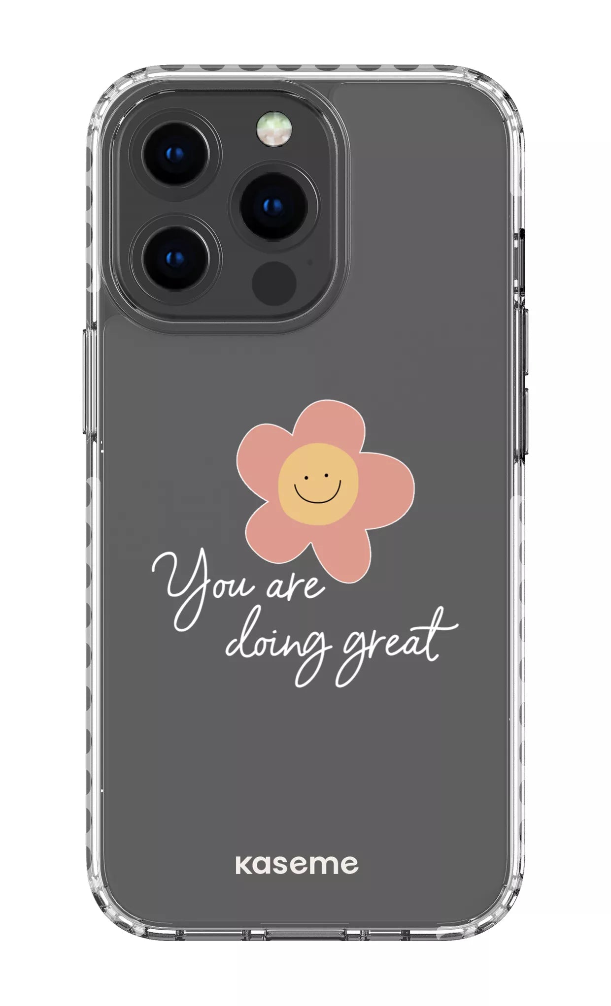 iPhone 13 Pro Clear Case - White Keep going Clear Case -