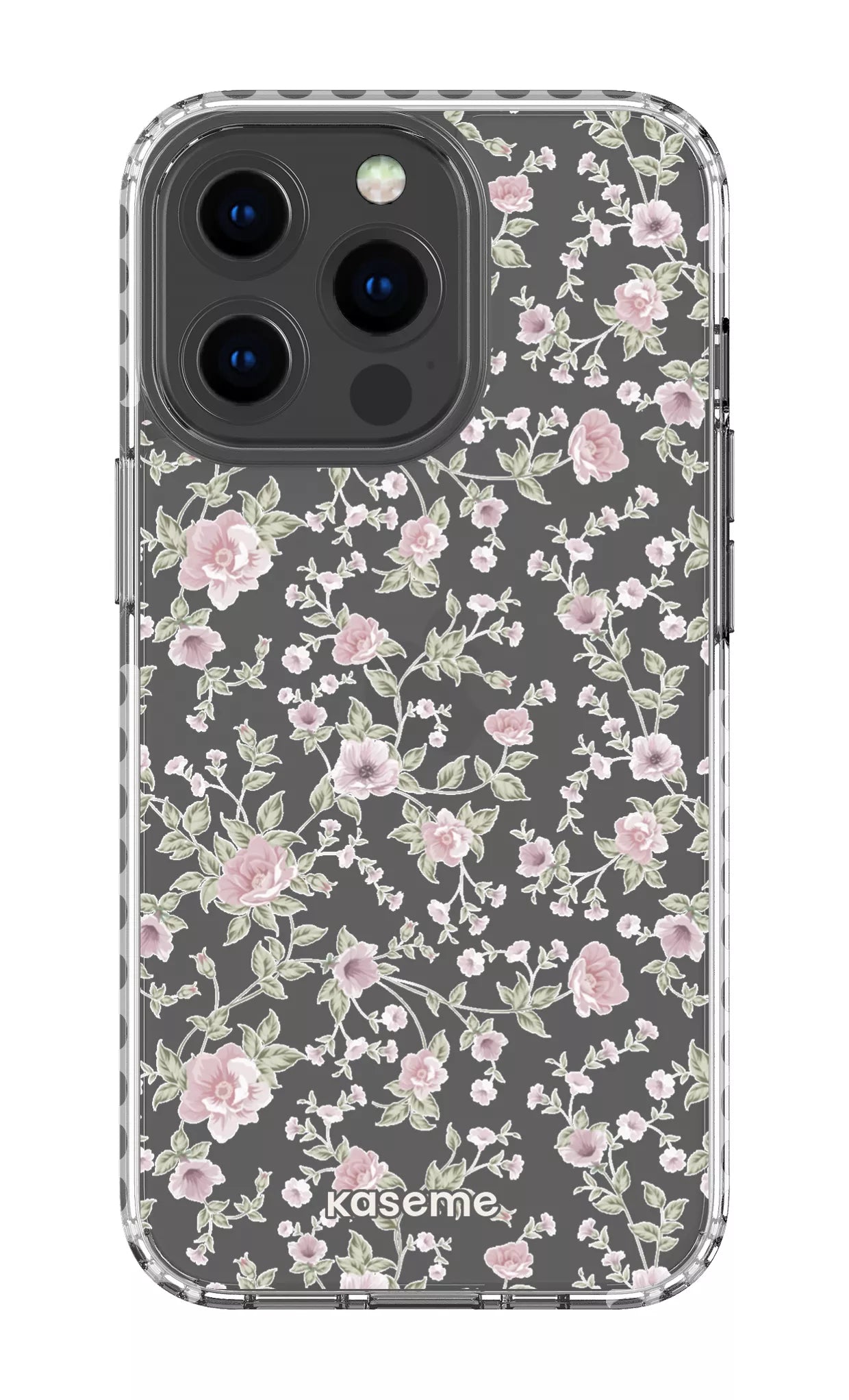 iPhone 13 Pro Clear Case - White La Vie en Rose Clear Case -