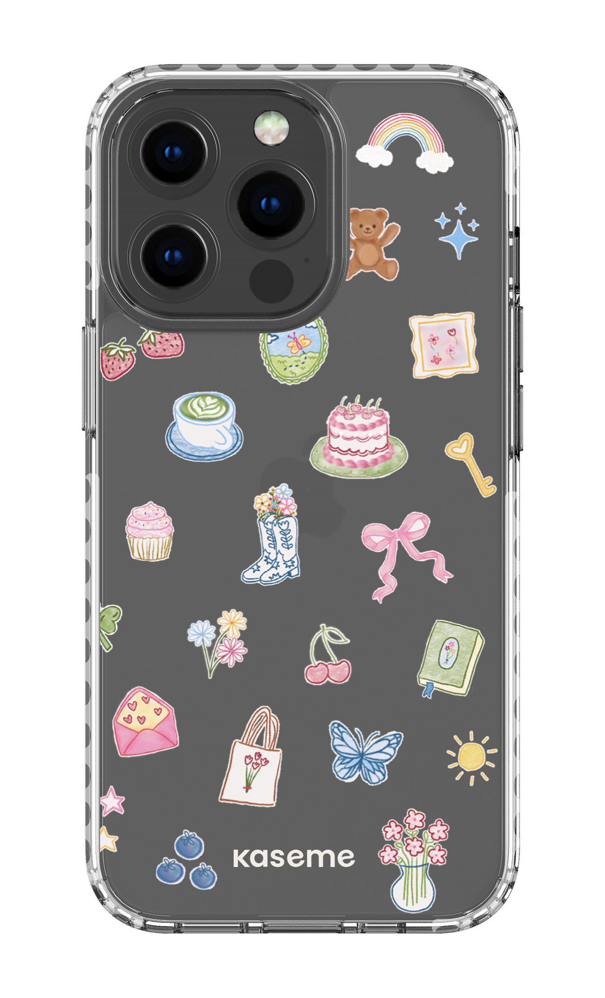 iPhone 13 Pro Clear Case - White Poetry Clear Case -