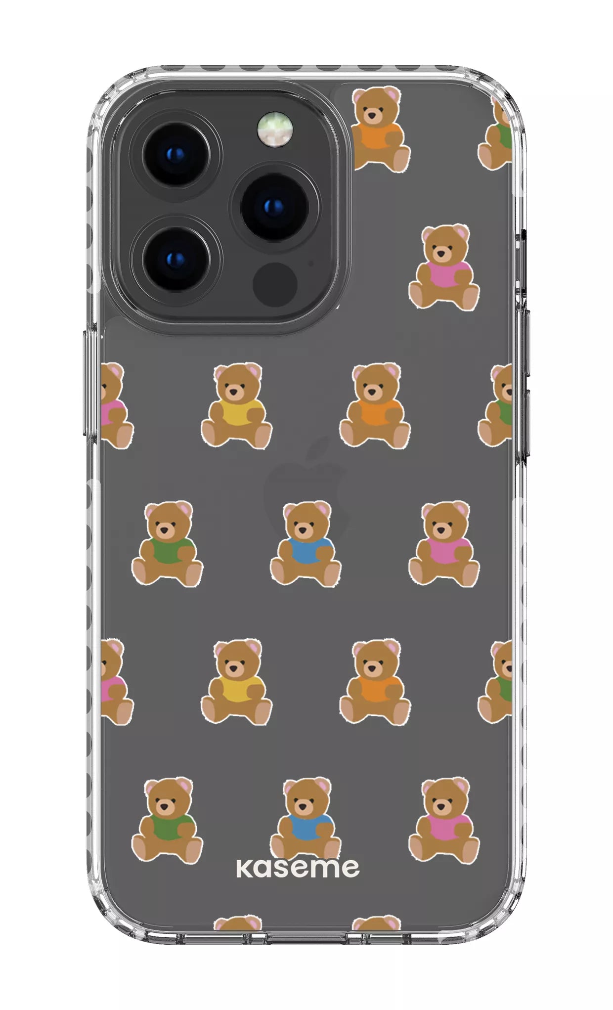 iPhone 13 Pro Clear Case - White Teddy Clear Case -