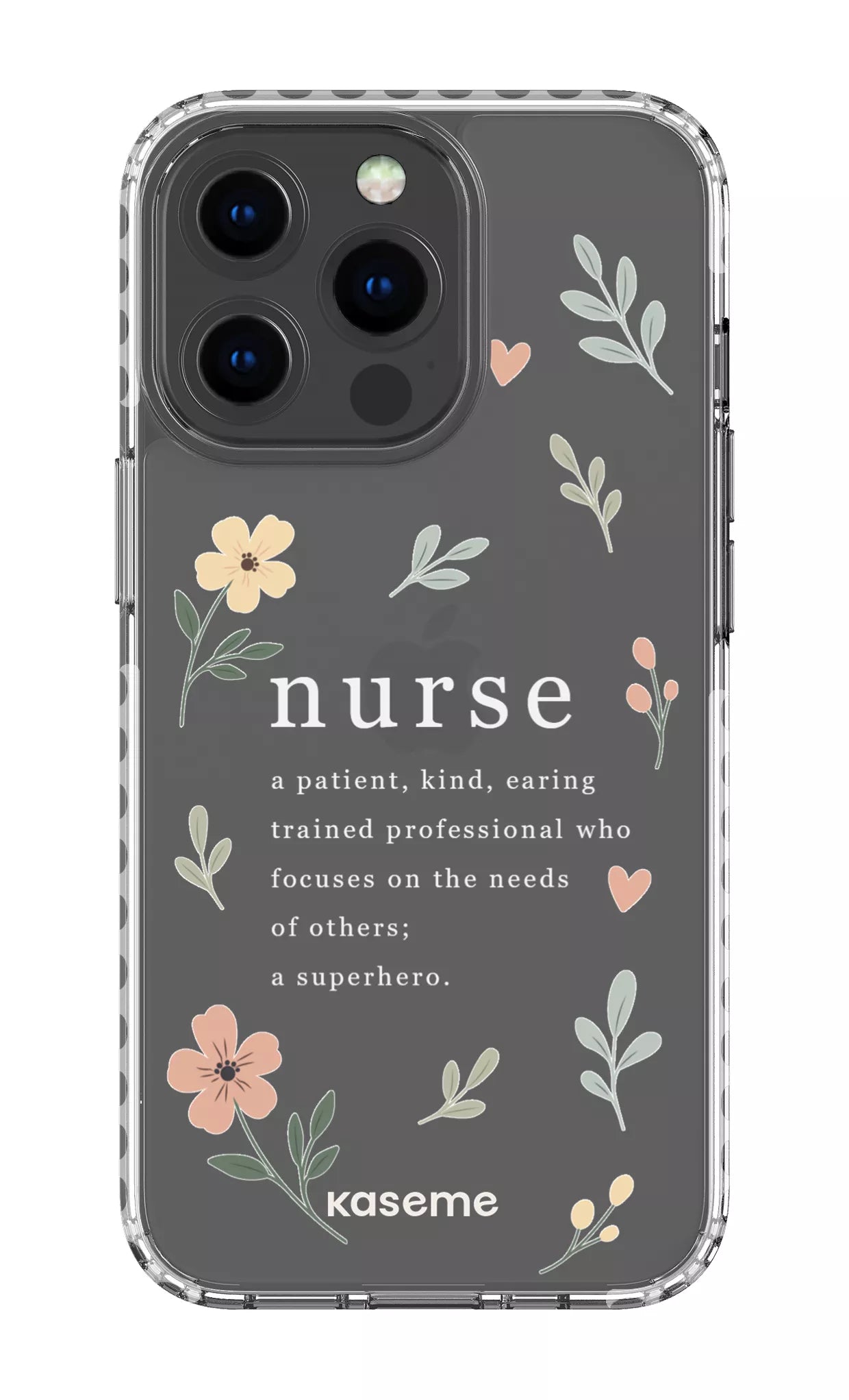 iPhone 13 Pro Clear Case - White With Heart Clear Case -