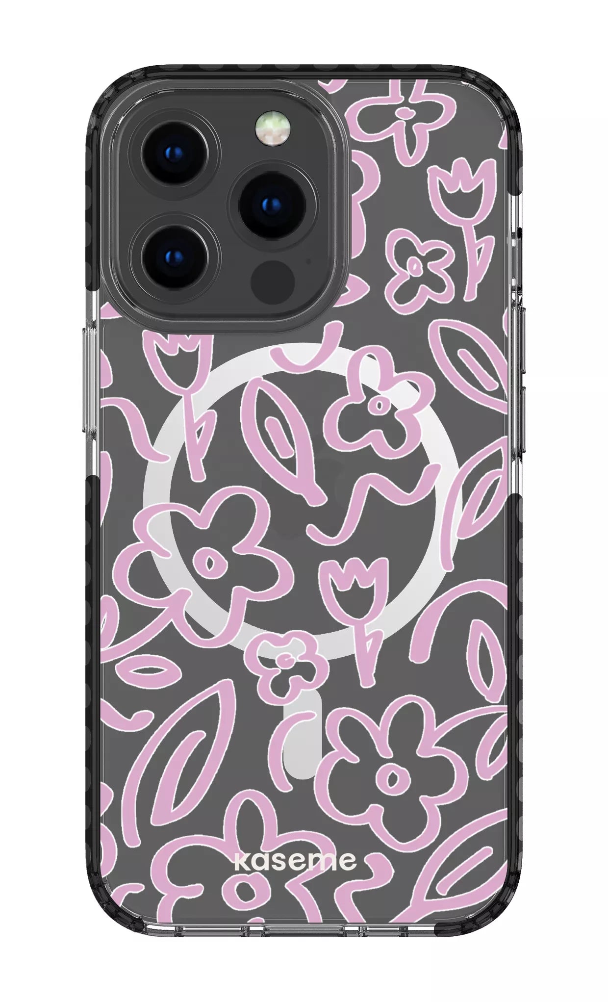 iPhone 13 Pro Clear Case Magsafe - Black Brooklyn pink Clear Case -