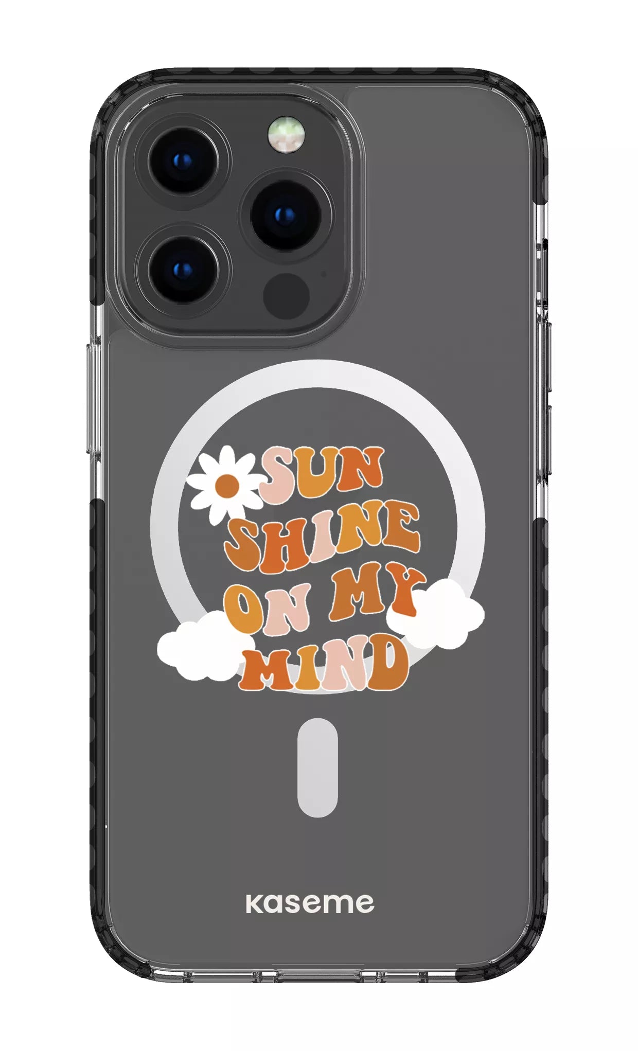 iPhone 13 Pro Clear Case Magsafe - Black Cheerful Clear Case -