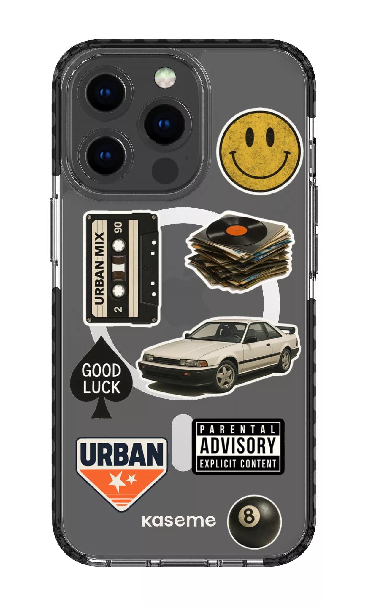 iPhone 13 Pro Clear Case Magsafe - Black Downtown Clear Case -