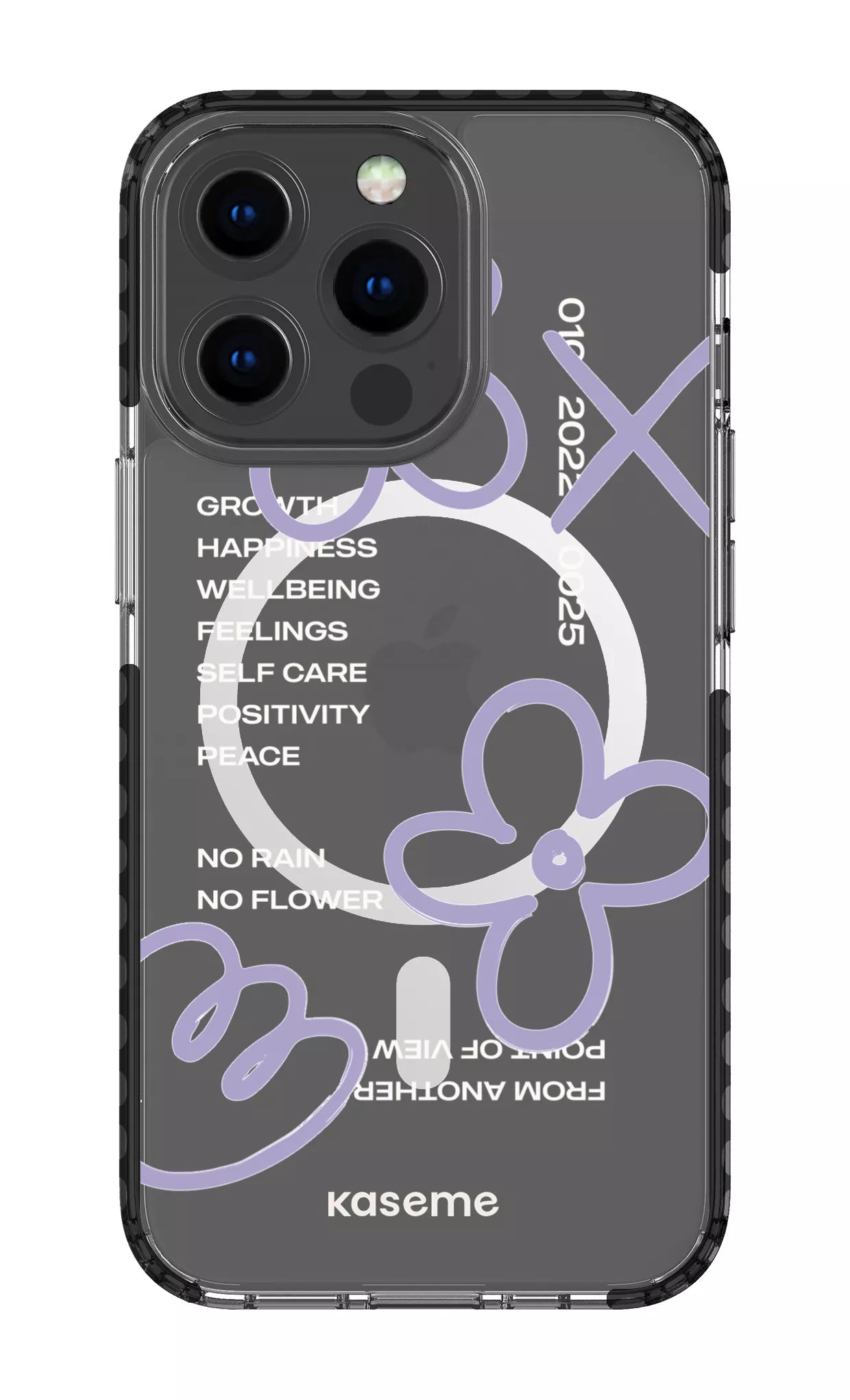 iPhone 13 Pro Clear Case Magsafe - Black Feelings purple Clear Case -