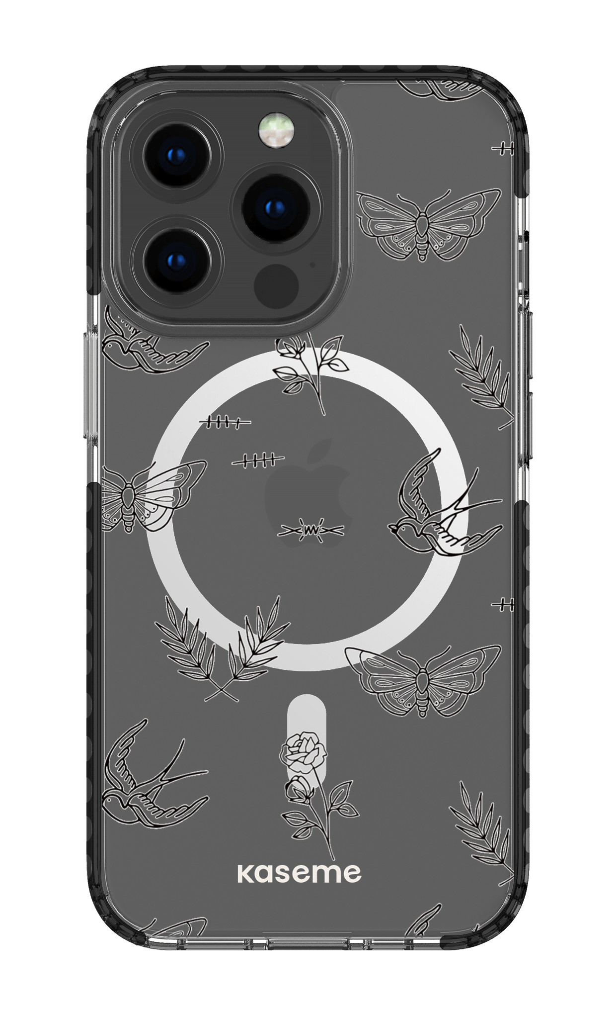 iPhone 13 Pro Clear Case Magsafe - Black Ink Clear Case -