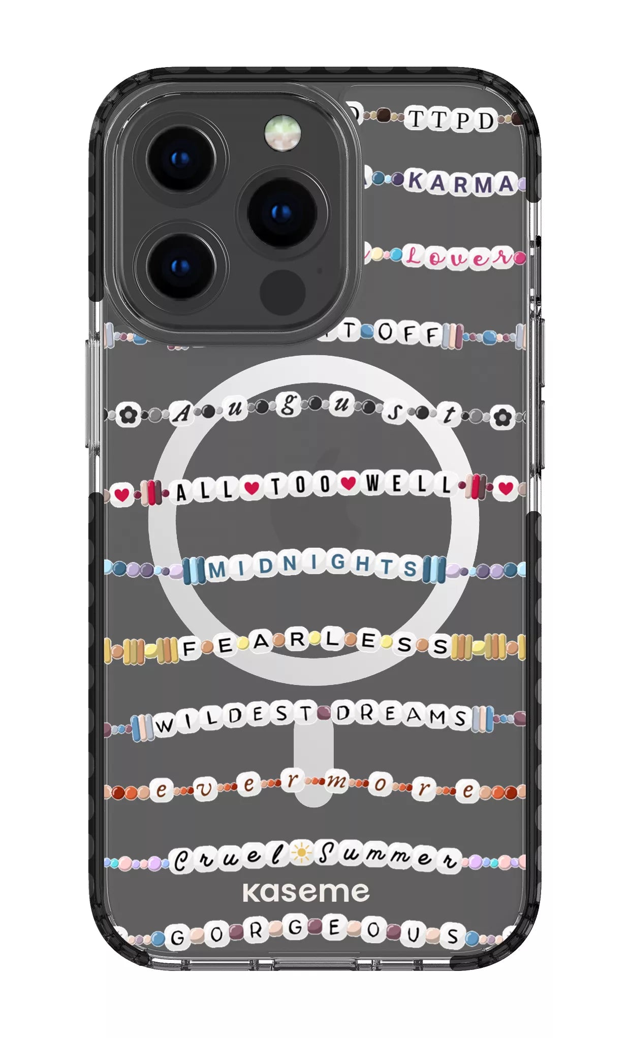 iPhone 13 Pro Clear Case Magsafe - Black Love Story Clear Case -